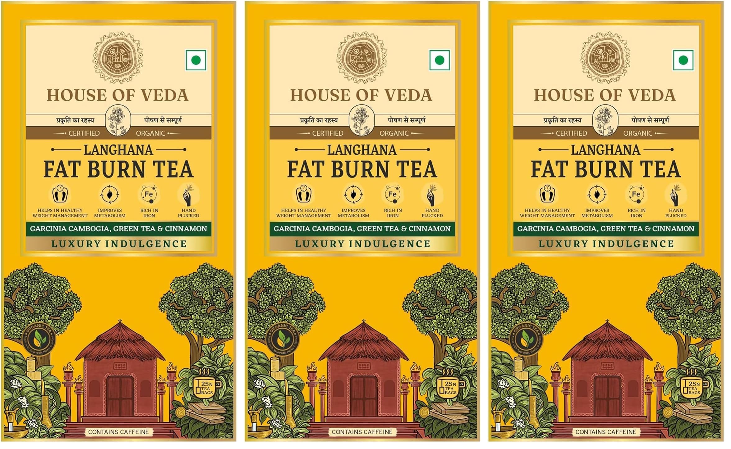 HOUSE OF VEDA Organic Tulsi Green Tea - 25 Tea Bags (Pack of 2) — Amazon image 2