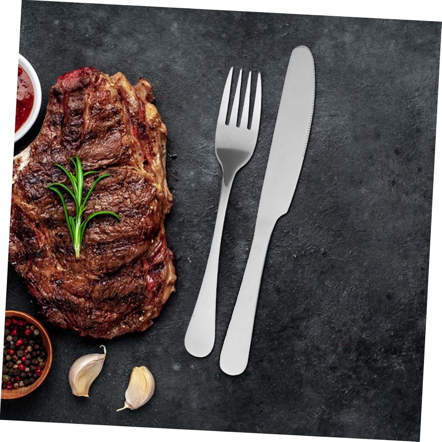 MERRYHAPY 1set Portable Stainless Steel Camping Cutlery Carrying Bag for Outdoor BBQ Picnics and Travel Neat and Organized Tableware for Easy Access