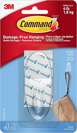 Amazon Com Command Hook Large Clear 1 Hook clres Organize Damage Free Everything Else