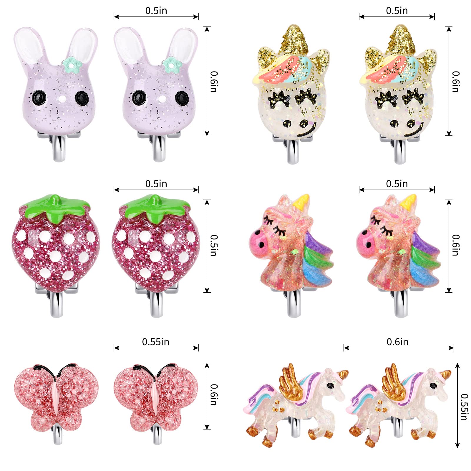 Girls Sticker Earrings - Set of 48 (24 Pairs)