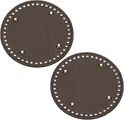 Generic 2 peças de fundo de saco de crochê, 15 cm de diâmetro, bolsa redonda, bolsa de couro, modelador inferior com orifícios, bolsa de crochê, base de almofada para bolsa de mão faça você mesmo