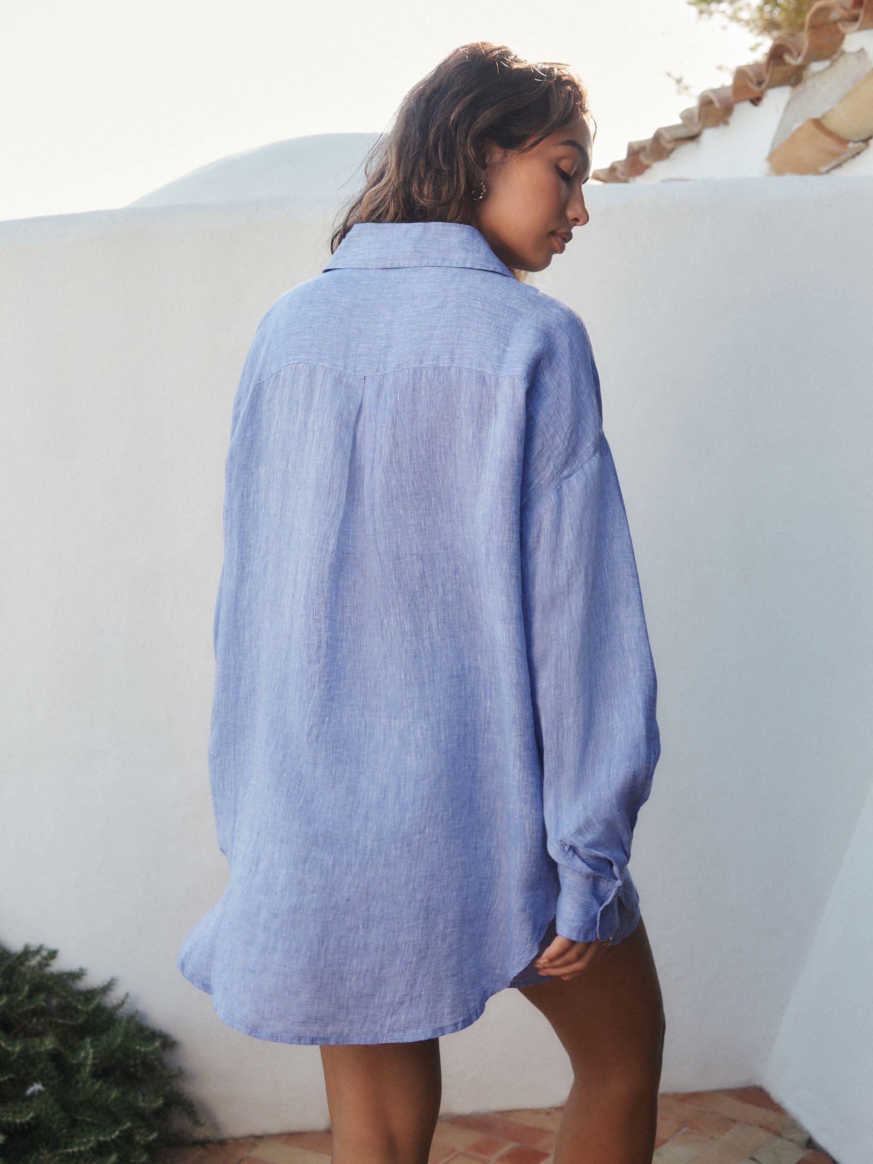 NEXT Femme Chemise 100% Lin N. Premium | Coupe standard