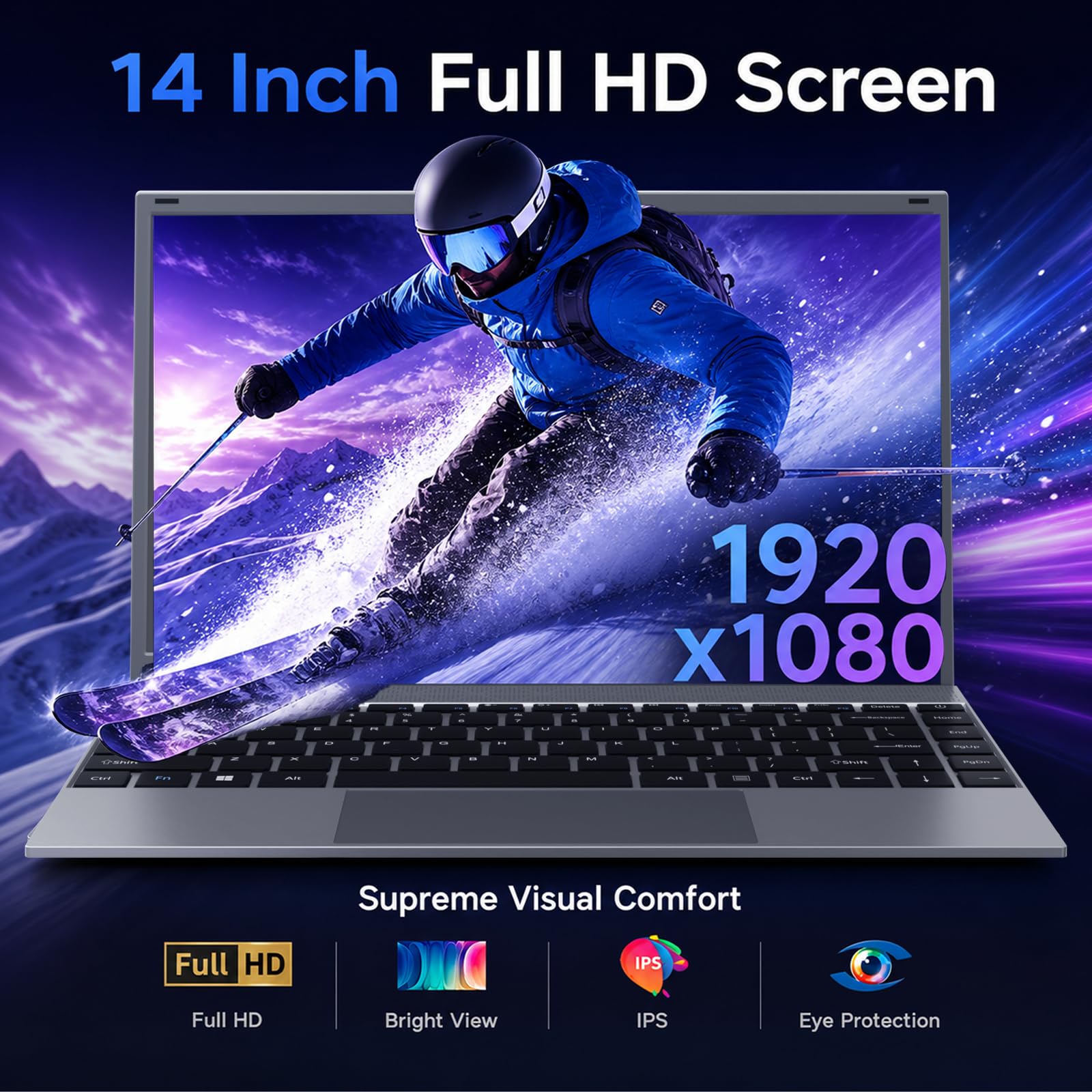 Computer portatile FHD IPS da 15,6 pollici, SSD da 16 GB di RAM, 256 GB, Pentium Gold 6500Y (fino a 3,4 GHz), Type-C, batteria da 5000 mAh, notebook sottile per ufficio, studenti, casa