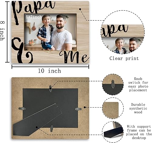 Miniatura 6 de FONDCANYON Marco de fotos para papá y yo, marco de fotos para el padre, marco de fotos para abuelo, marco de papá, el mejor regalo para padre