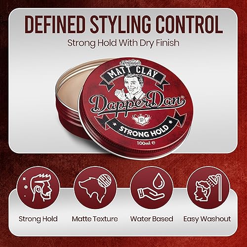 Miniatura 2 de Arcilla mate de fijación fuerte de Dapper Dan  Productos para el cabello para hombre acabado mate  Azafrán ahumado y arcilla para el cabello