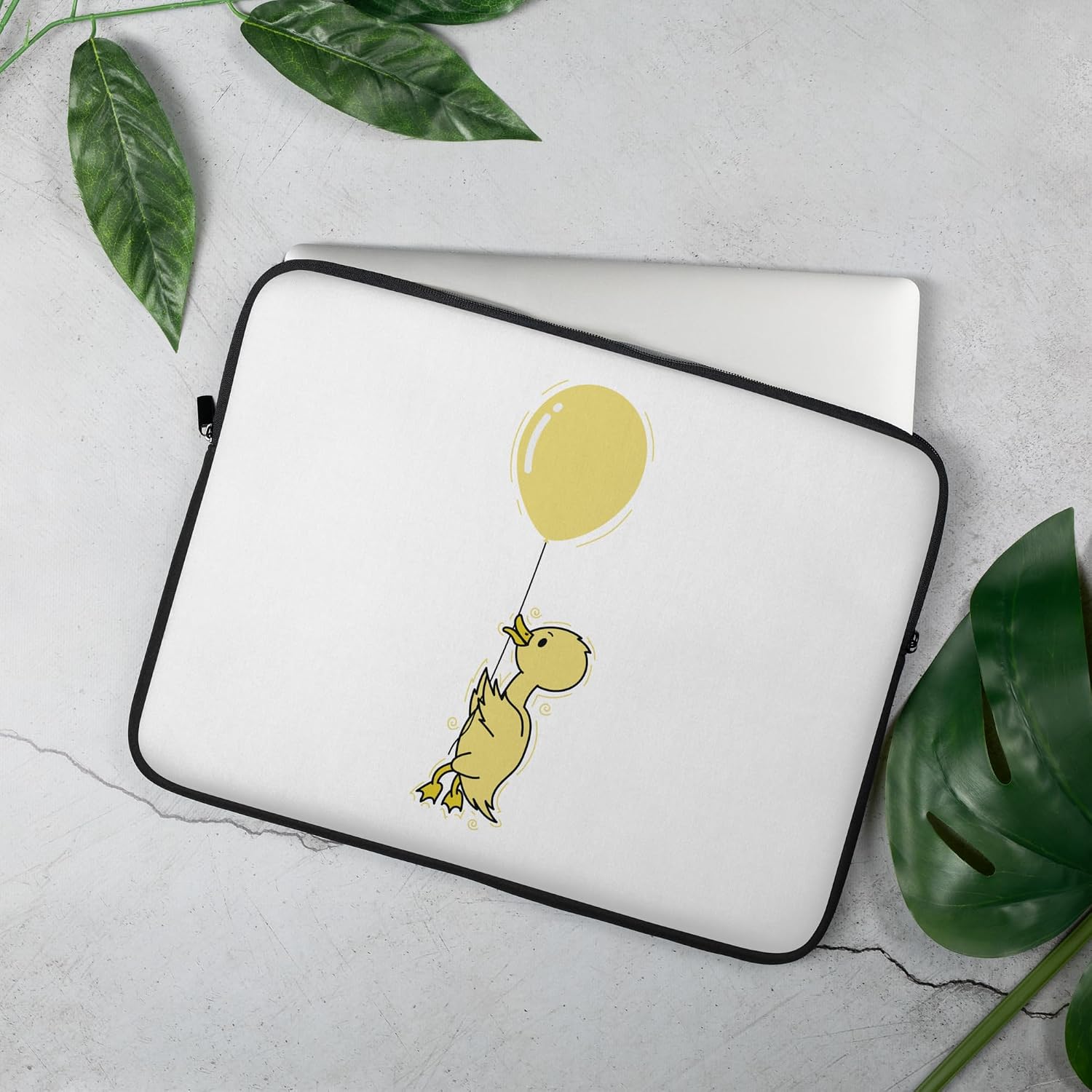 Duck Hangs on Balloon Graphic Laptop Sleeve