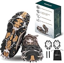 TREKOLOGY Microspikes for Hiking – 19-Spike Stainless-Steel Ice Cleats & Chains for Boots, Crampons for Hiking Boots Men & Women, Durable Traction Spikes for Snow & Ice