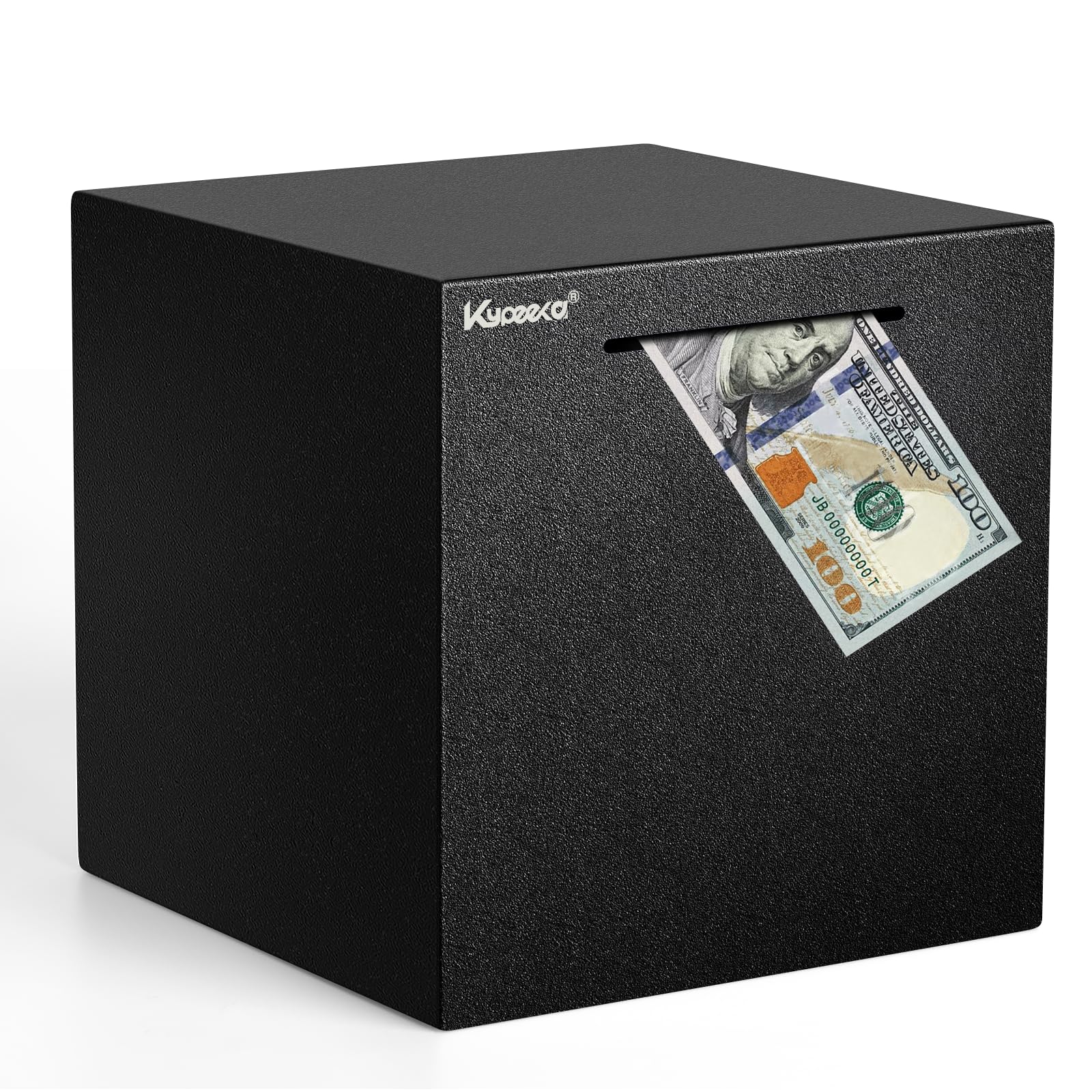 Adults Piggy Bank Must Break to Open, Unbreakable Stainless Steel Piggy Bank for Adults, Metal Savings Box for Cash Saving (Black, 7.9 inch)