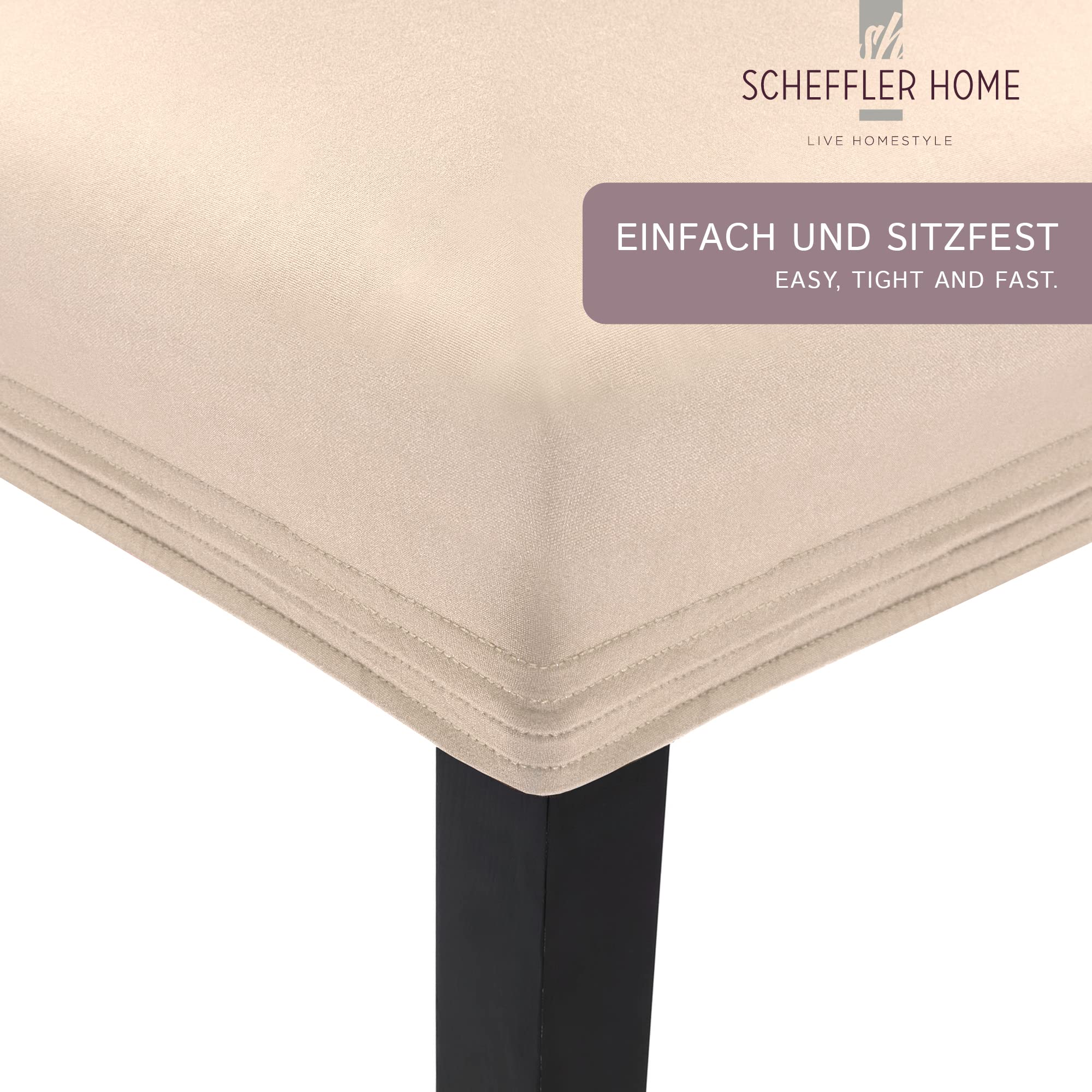 SCHEFFLER-Home Housse de Chaise Extensible Leni / Set de 6 / Pour chaises à Haut Dossier / Lavable