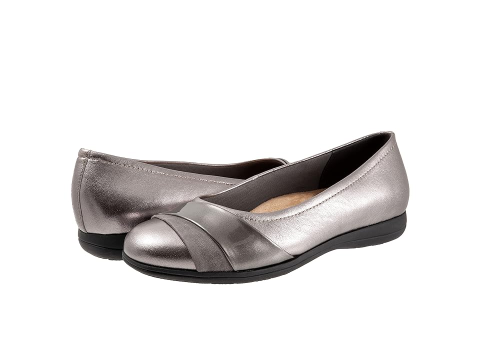 Trotters Danni (Pewter) Women's Shoes INTERNATIONAL SHIPPING