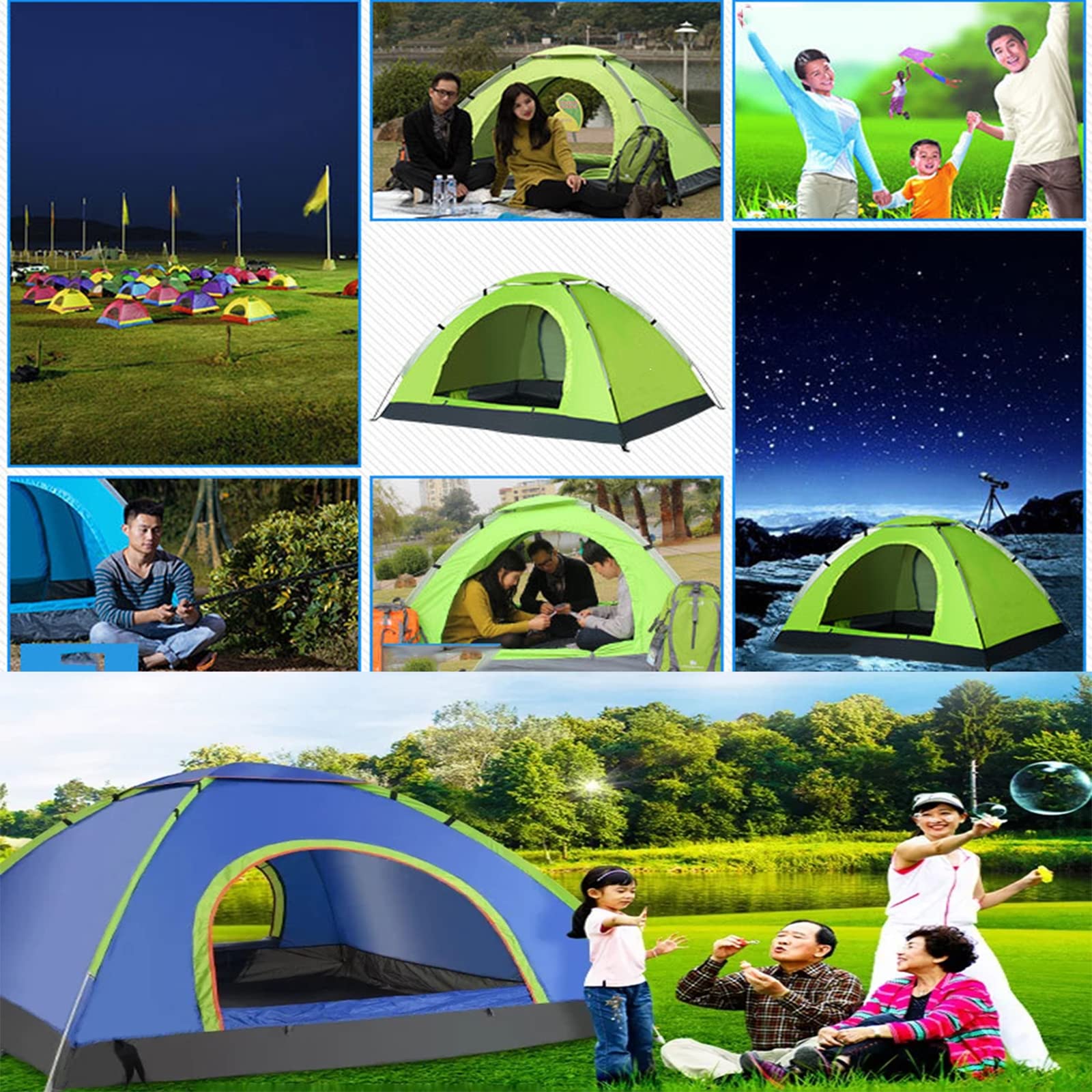 Tenda Campeggio 2 Posti Con 100% And Impermeabile Tende Igloo, Con Borsa Per Il Trasporto Facile Da Montare,Tende Fit Per Viaggi Di Coppia,Escursioni Outdoor
