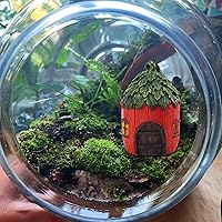 Vista 5 de 4 piezas de casa de jardín de hadas en miniatura, mini casa de cabaña de hongos, accesorios de hadas para micro paisaje, jardín, patio, exteriores