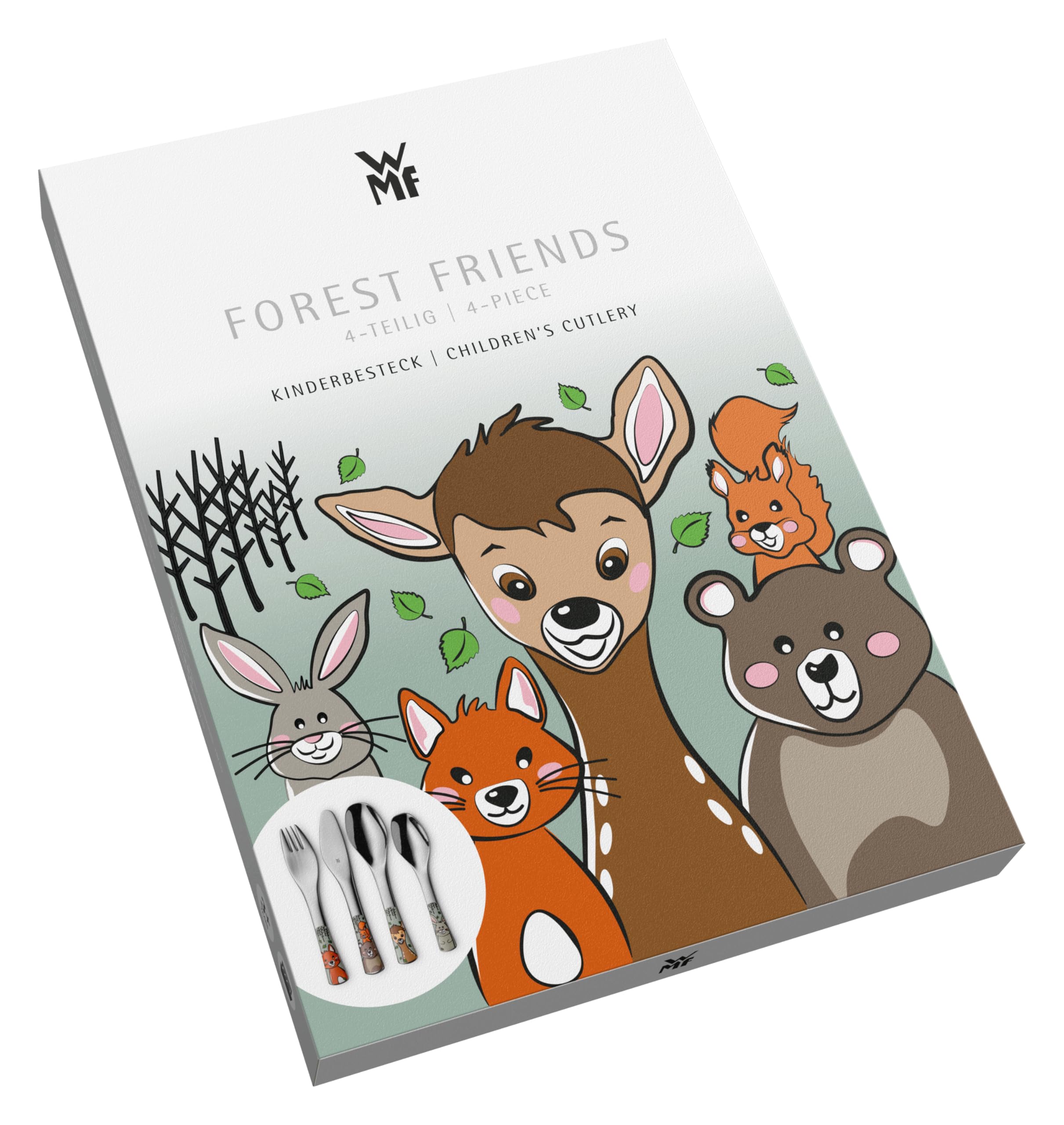 Posate per bambini WMF Forest Friends con incisione del nome - bellissimo set di posate per bambini - regali di battesimo personalizzati con incisione - idee regalo per bambine e bambini dai 3 anni