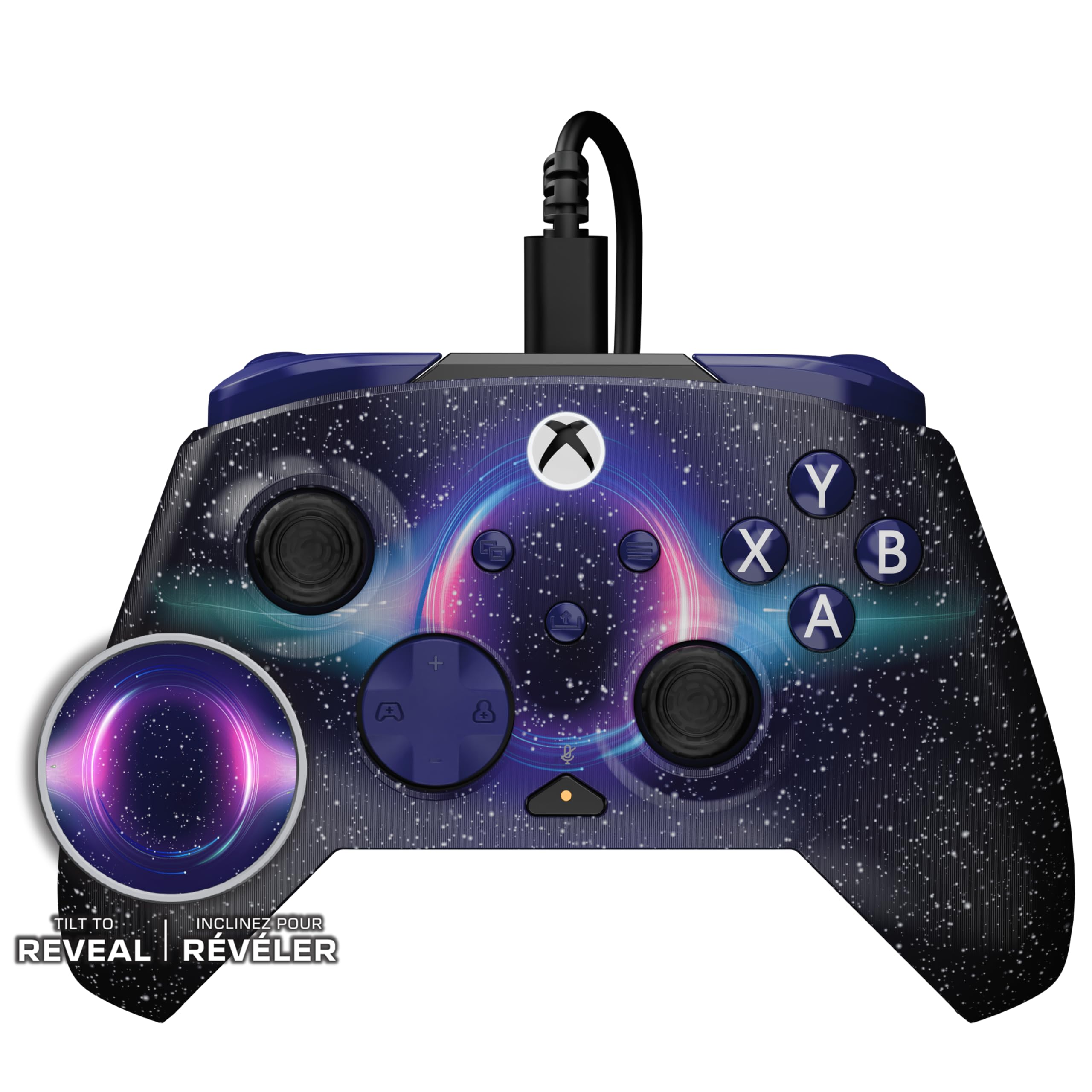 Turtle Beach Rematch Advanced Dark Cosmos Controller gaming con cavo per Xbox e PC, licenza ufficiale, pulsanti rimappabili, grilletti sensibili, comandi audio