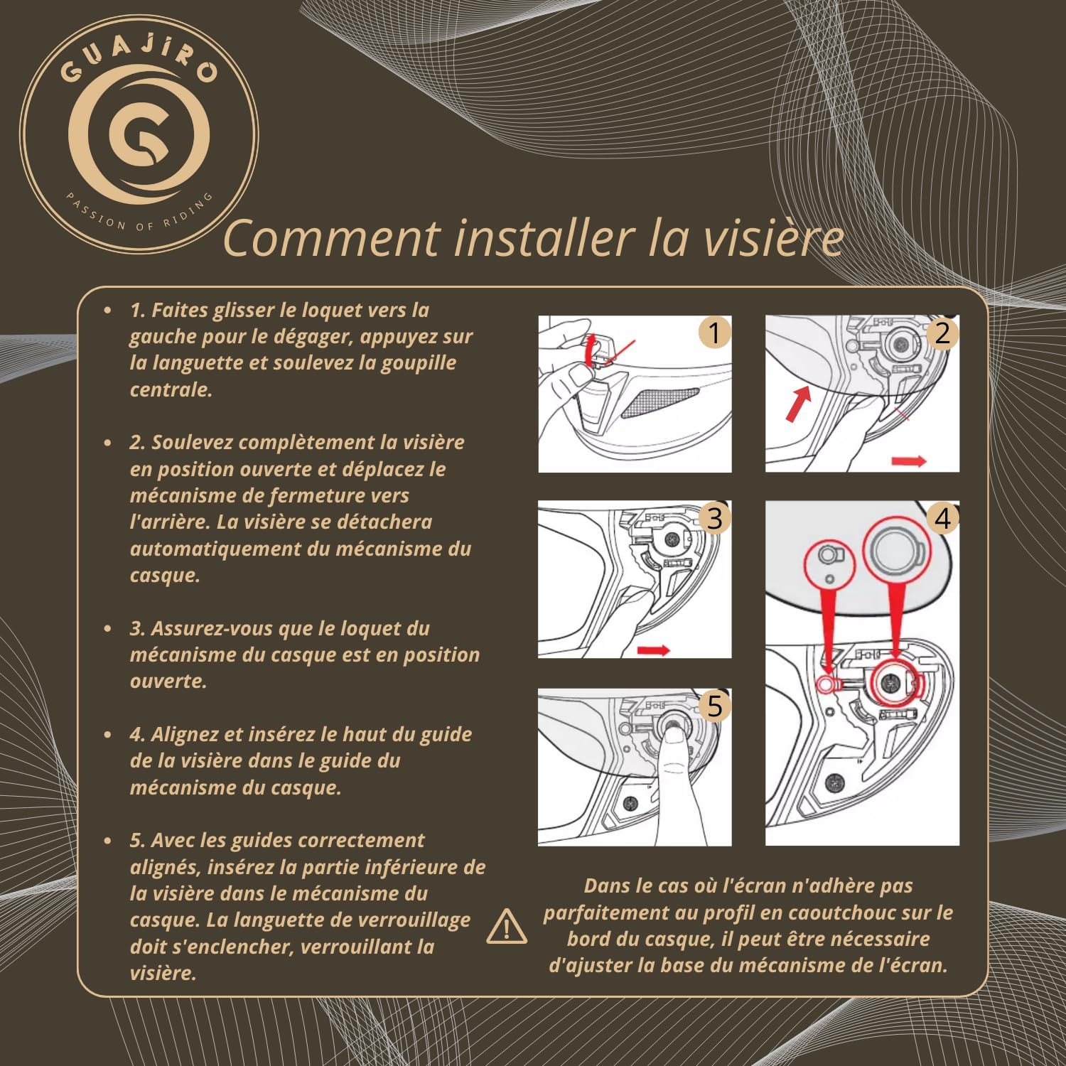 Guajiro - Visière Compatible avec HJC HJ-26 | RPHA11 y RPHA70 (CARBON) | Écran avec support Pinlock Antibuée et système Tear-off | Polycarbonate de Haute Qualité (Or)