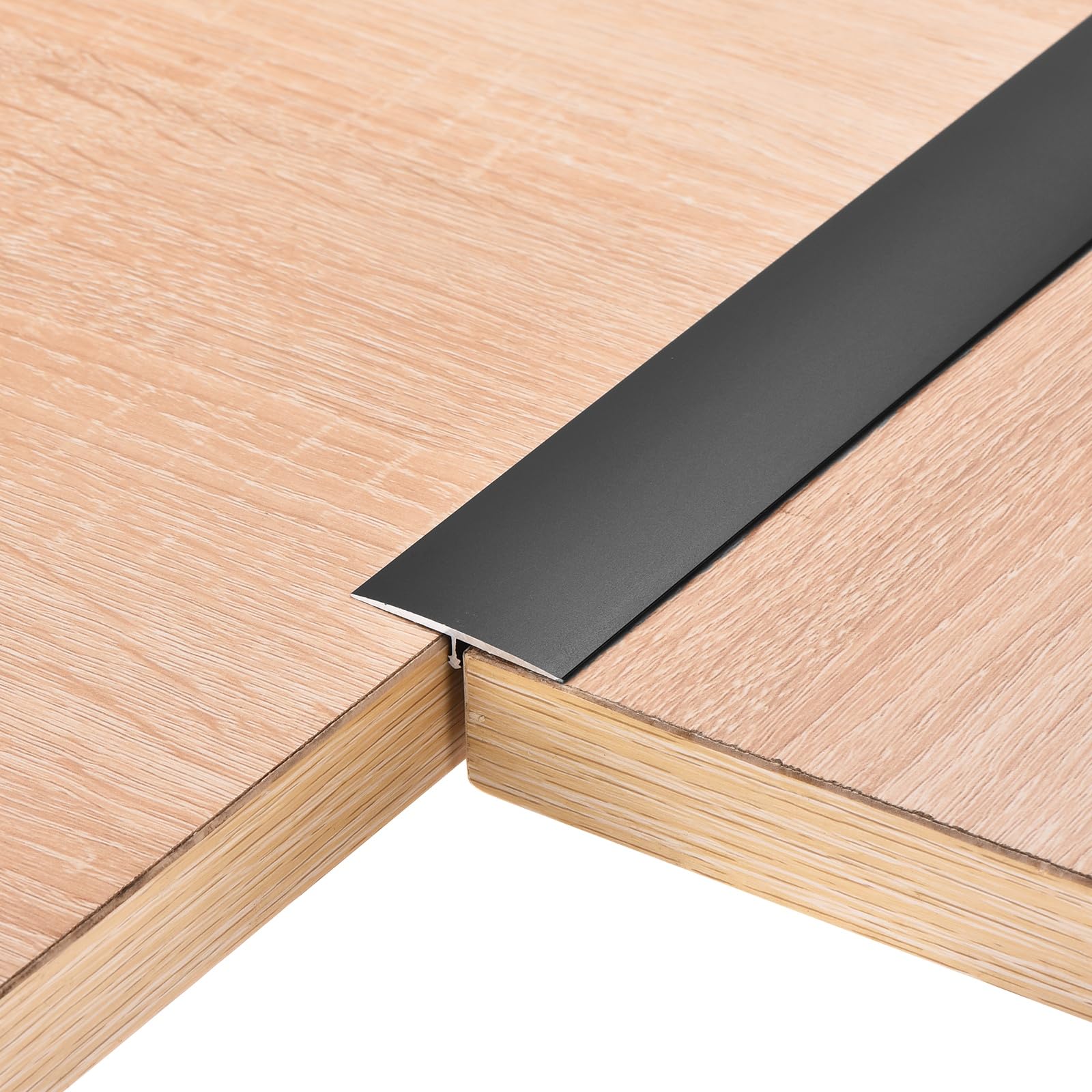 DTGN t Molding Trim, Floor Transition Strip 4 ft x 1.57 Inch (LxW) Aluminum Laminate Floor Divider Thresholds Strips for Flooring Gaps Wood Tile - 3Pack - Black