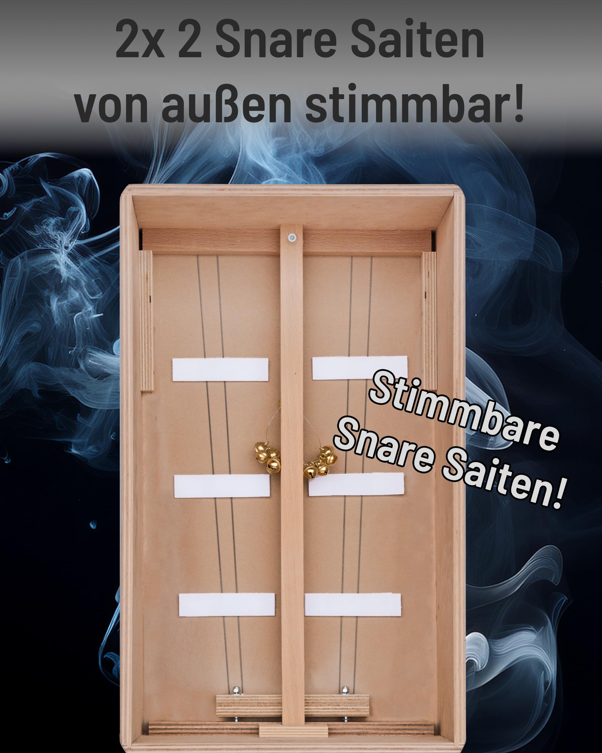 Schlagwerk CPP25 Editon Parrinello Cajon mit La Perù Technik - schwarz lackiert mit Struktur Oberfläche - stufenlos einstellbare Snare - Percussion Musik-Instrument by Giovanni Parrinello