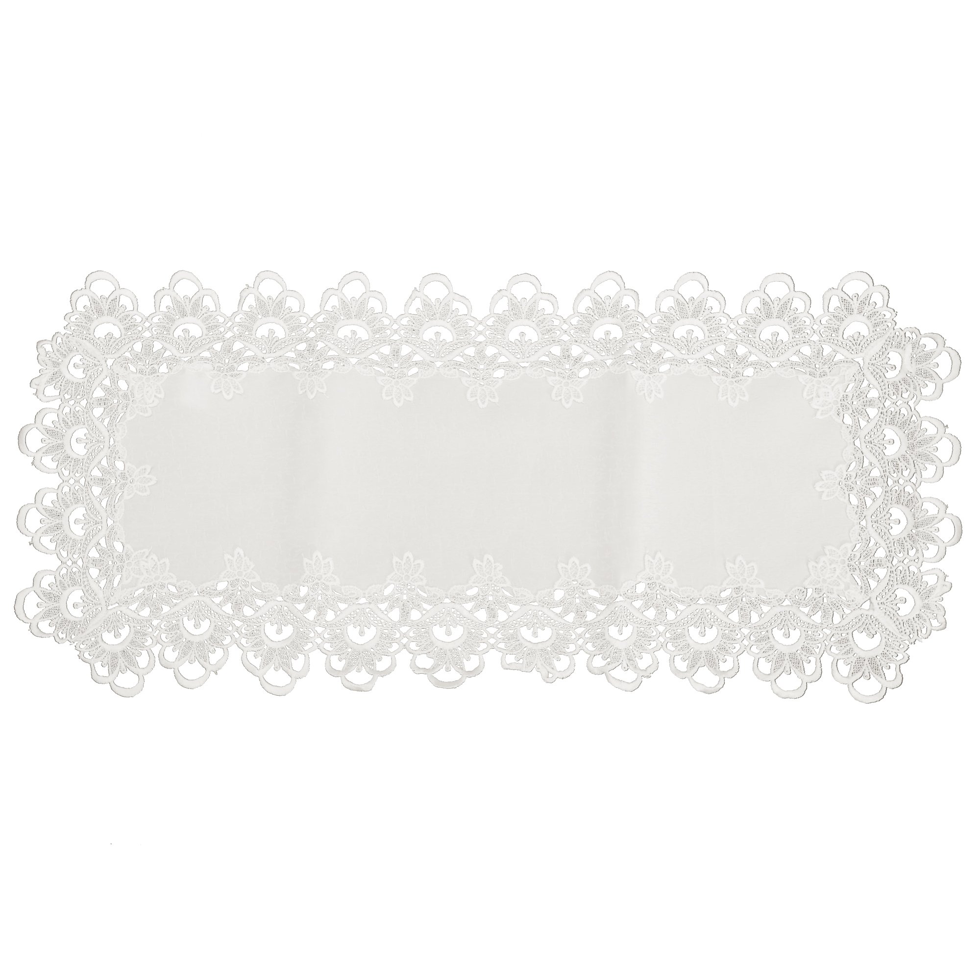 Emma Barclay Lucinda Embroidered Table Runner in Cream - 16x36 (40x91cm)