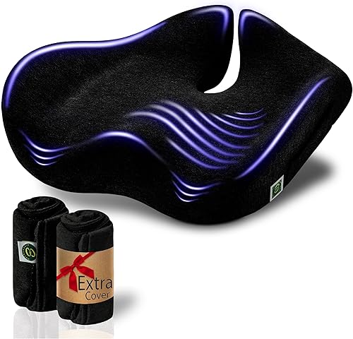 Miniatura 14 de Cojines de asiento de espuma viscoelástica extra grandes para sillas de oficina, cojín de asiento de alivio de presión para aliviar el dolor