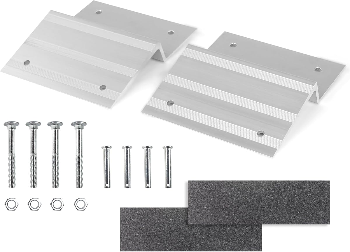 MaxxHaul 50946 Aluminum Ramp Top Kit - Designed for 2"x8" Boards for Car, Trucks, Trailer, Driveway, Shed, Lawn Mower