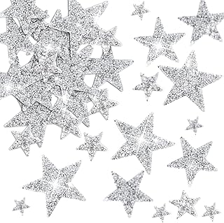 60 Pieces Star Shape Rhinestone Appliques Iron on Star Patches Rhinestone Glitter Star Patches Bling Rhinestone Appliques ...