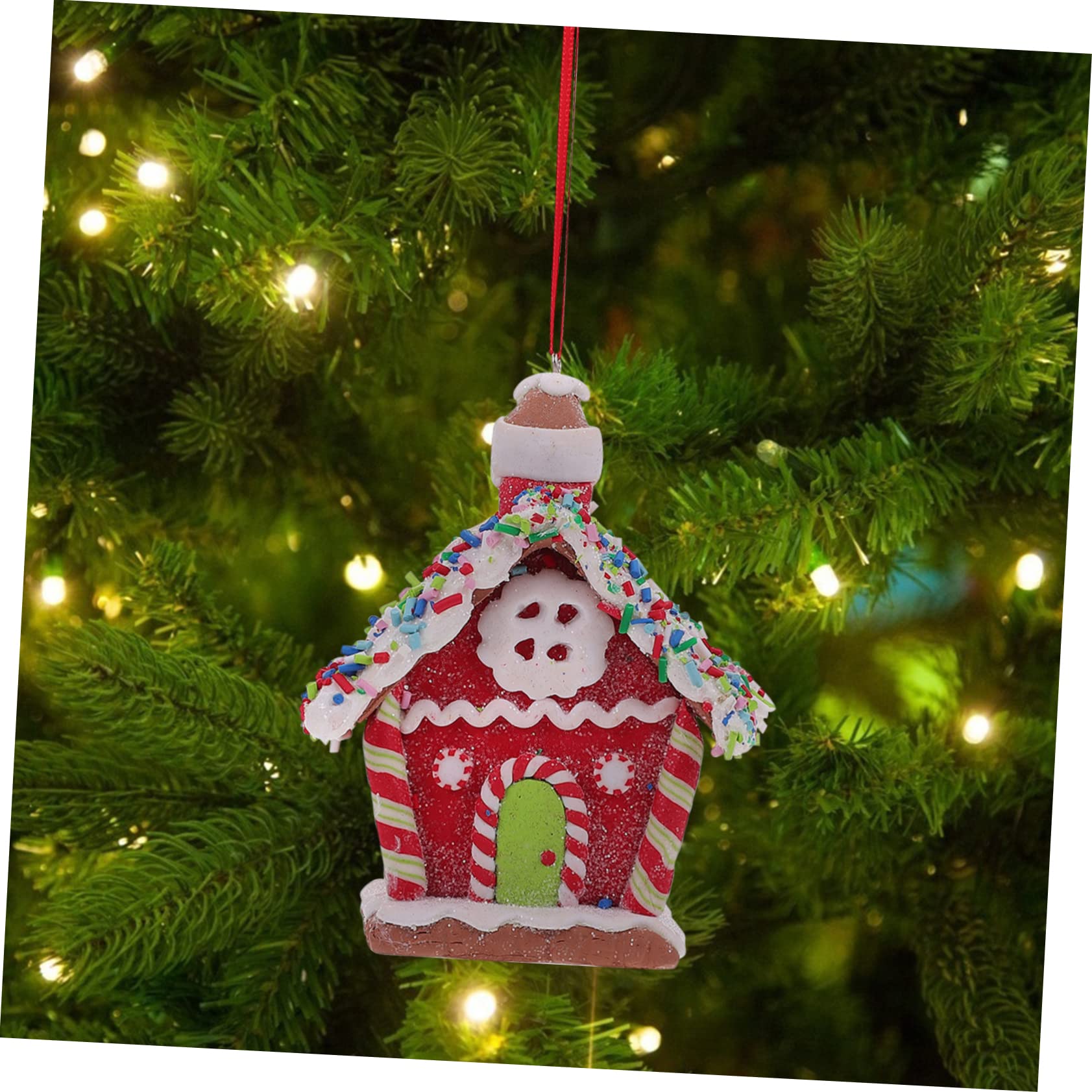 Amosfun 3 Pezzi Di Decorazioni Da Appendere Allalbero Di Natale Squisiti Pendenti in Resina A Forma Di Casa Adornano Il Tuo