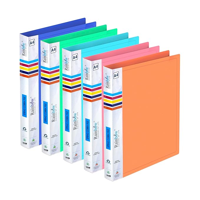 Shuban 4 Pack Durable Plastic A4 Size Cobra Spring Clip File Folder ...