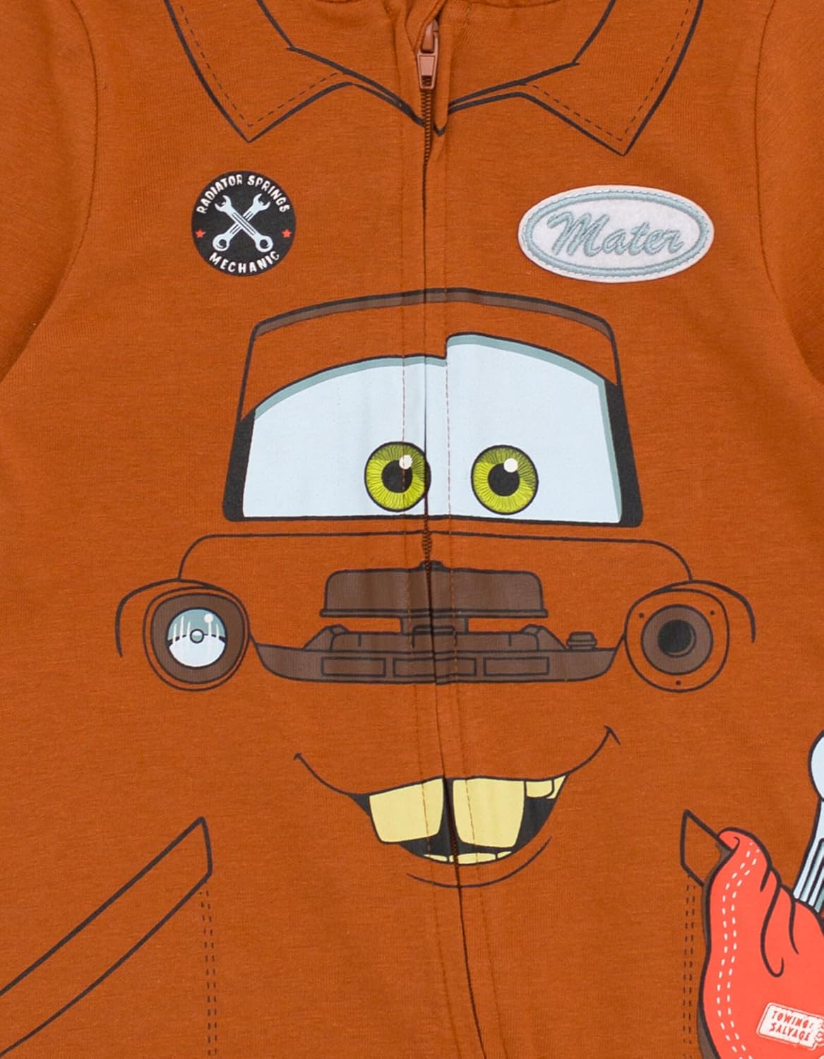 Disney Pixar Cars Tow Mater Lightning McQueen Zip Up Cosplay Coverall Newborn to Little Kid