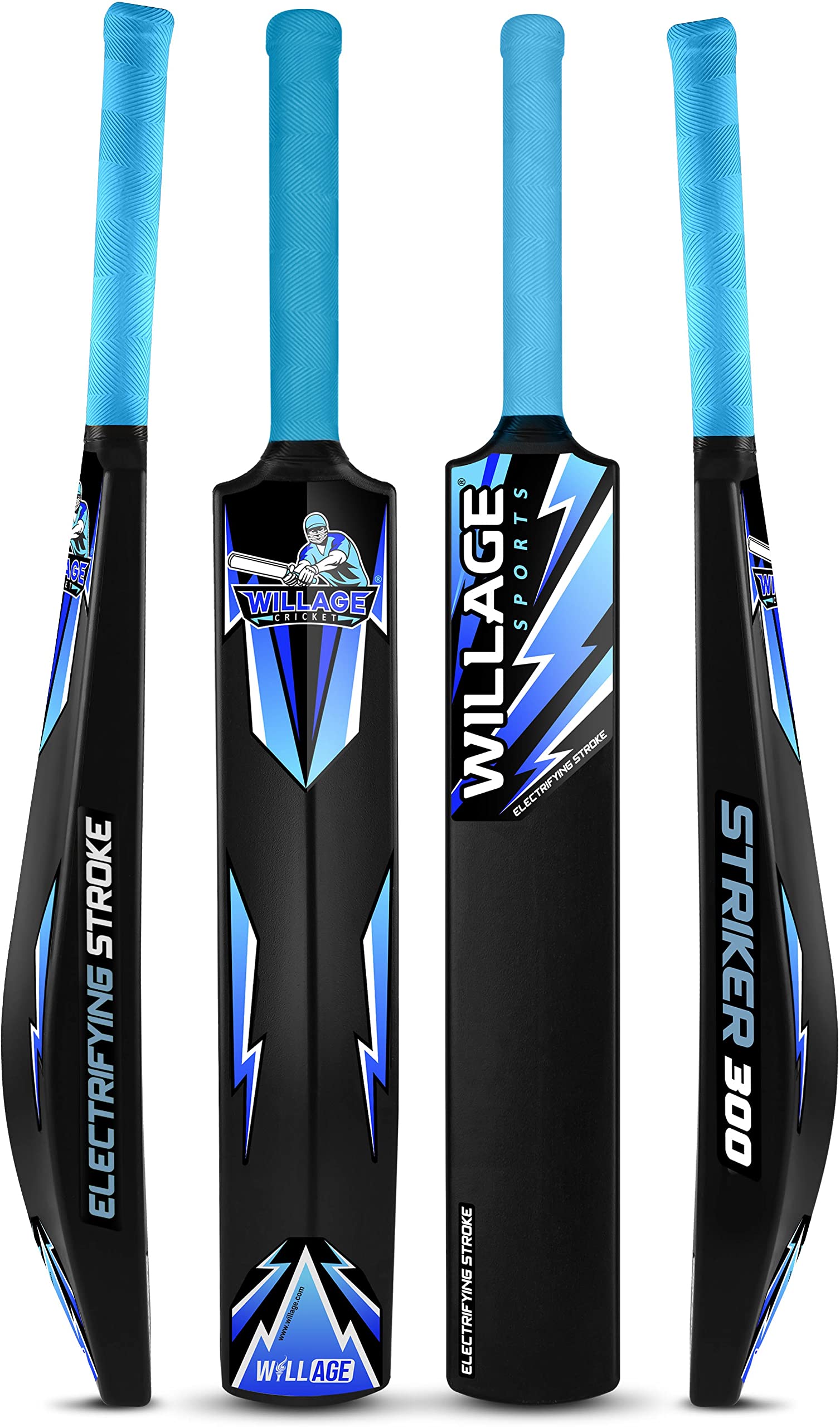 WILLAGE Plastic Cricket Bat, Full Size, Blue