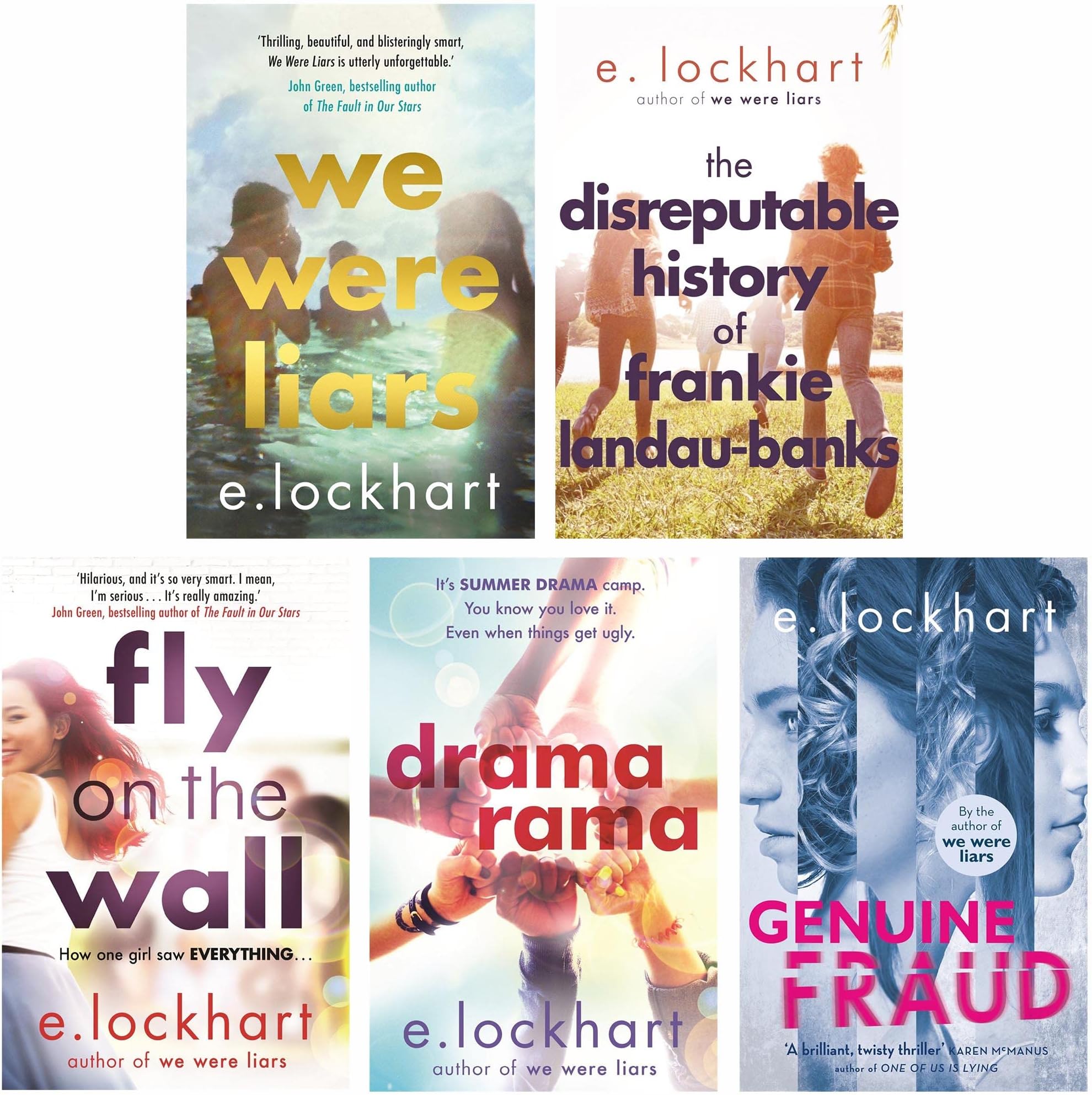 E Lockhart Collection 5 Books Set (We Were Liars, The Disreputable History of Frankie Landau-Banks, Fly on the Wall, Dramarama & Genuine Fraud)