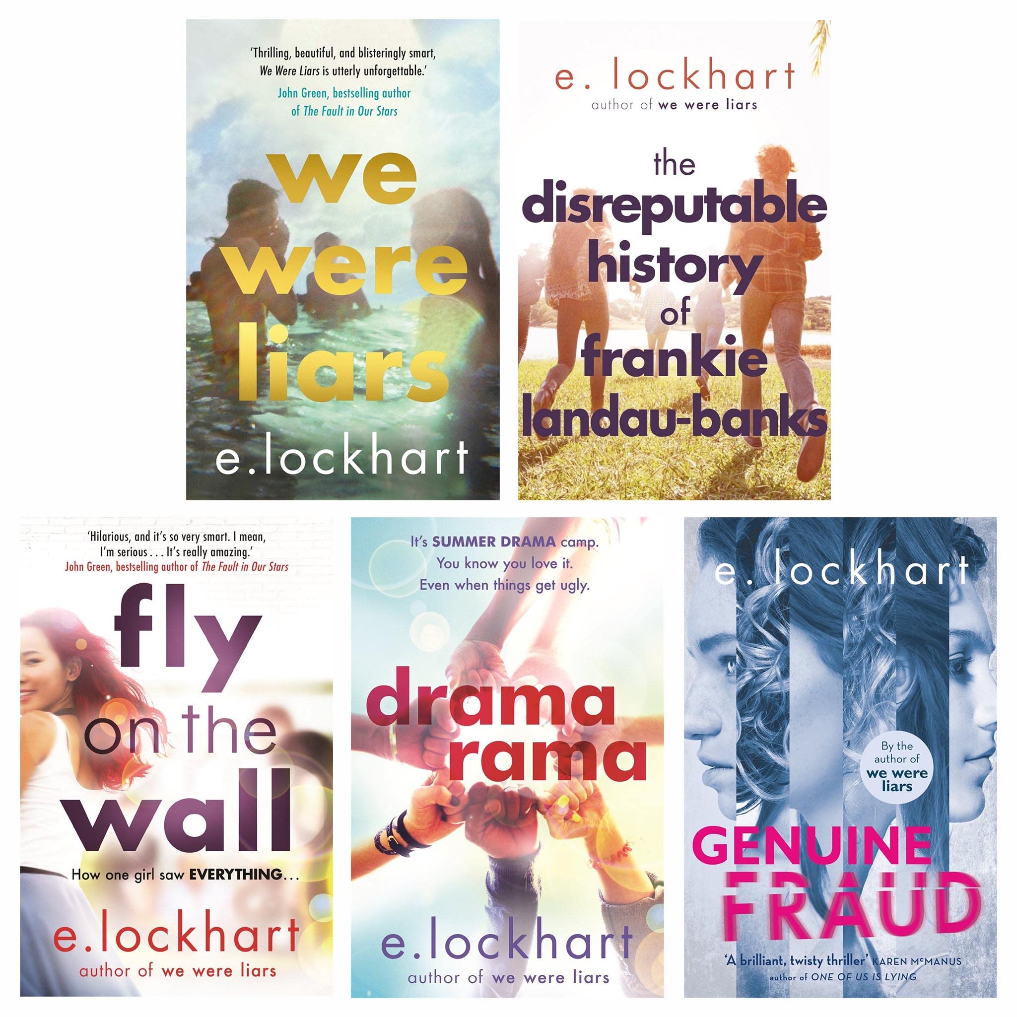 E Lockhart Collection 5 Books Set (We Were Liars, The Disreputable History of Frankie Landau-Banks, Fly on the Wall, Dramarama & Genuine Fraud)