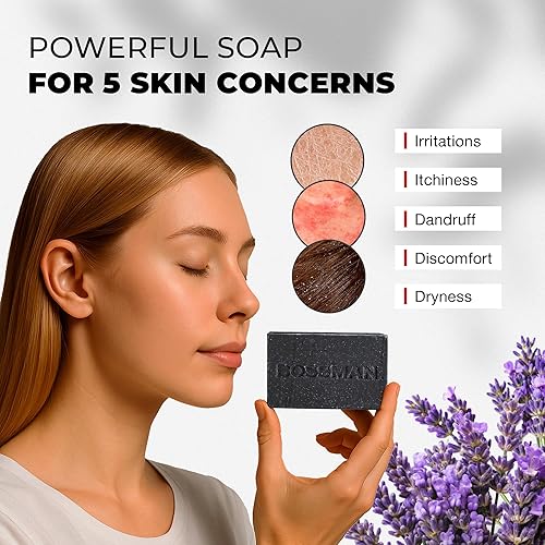 Miniatura 5 de Bossman Jabón de barra para hombre (lavanda y pachulí, paquete de 3)