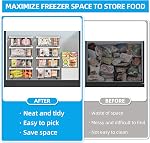 4 Pack Expandable Freezer Organizer Bins, Stackable Wire Freezer Baskets with Foldable Handles, Expandable 11.2” to 17.7'' Heavy-Duty Chest Freezer Organizer bin for Upright & Deep Freezers