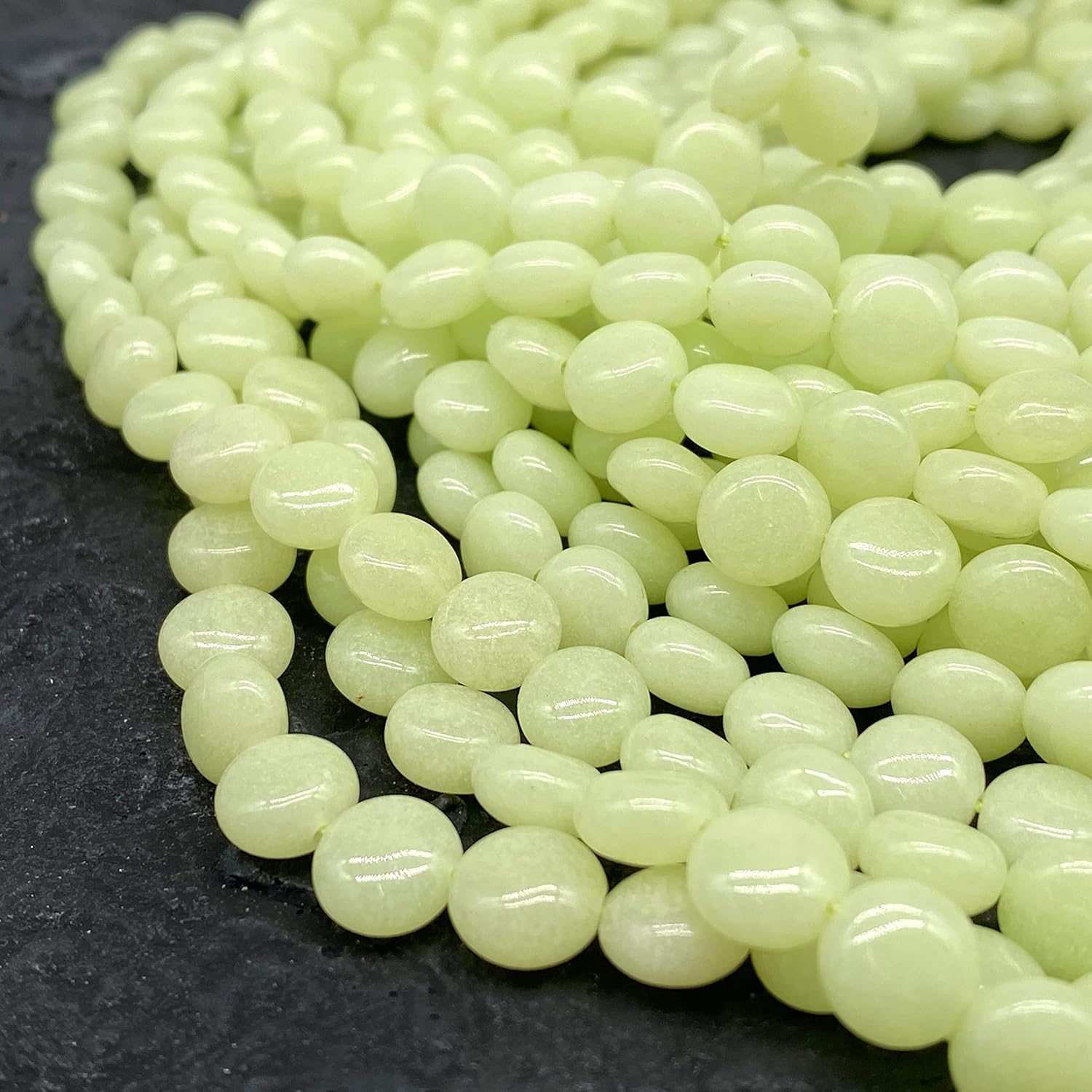 ABCGEMS Glow-in-Dark Mexican Olive-Green Aragonite Beads (AKA Cave Calcite- Extremely Rare) Healing Crystal Chakra Energy Stone Ideal for Bracelet Necklace Ring DIY Jewelry... - Image 5