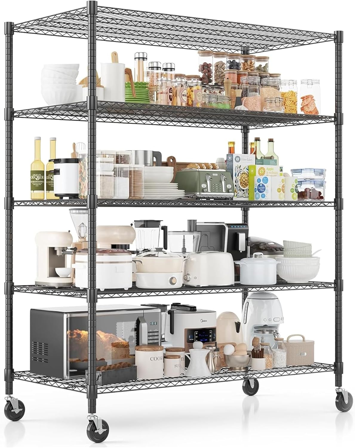 Xcity Storage Shelves, 3 Tier Heavy Duty Metal Shelving Unit, 1050 LBS Capacity Adjustable Steel Wire Shelf Organizer for Pantry, Kitchen, Garage, 12" D x 18" W x 30" H, Chrome