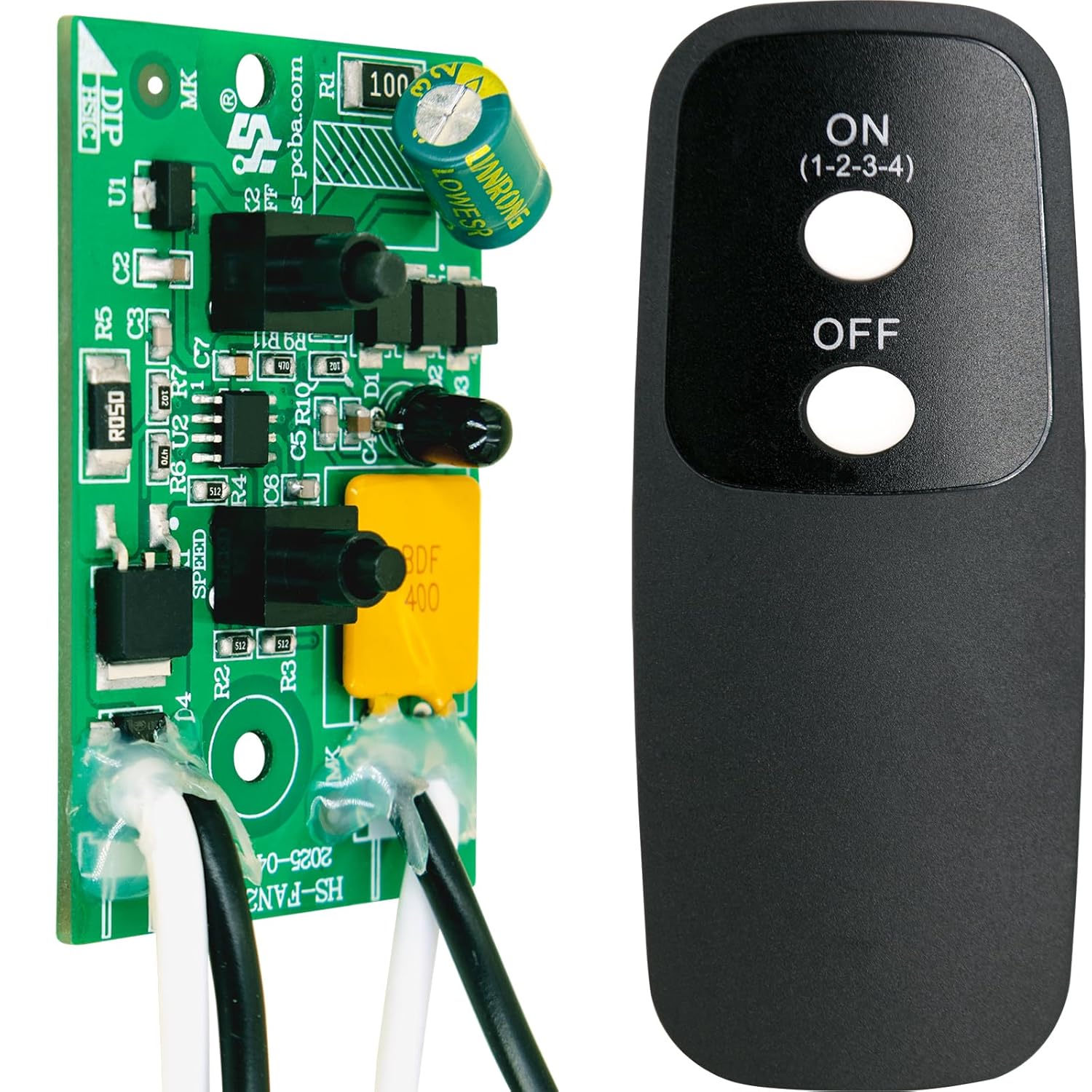 2025 Upgrade Replacement Circuit Board and Switch-Fits 10-04301K-V1.6/10-04301K/10B04301K-Compatible with MaxxFan RV Roof Vents Models 4201KW,4251KW,4301K,4401K–with Remote Control Function Added