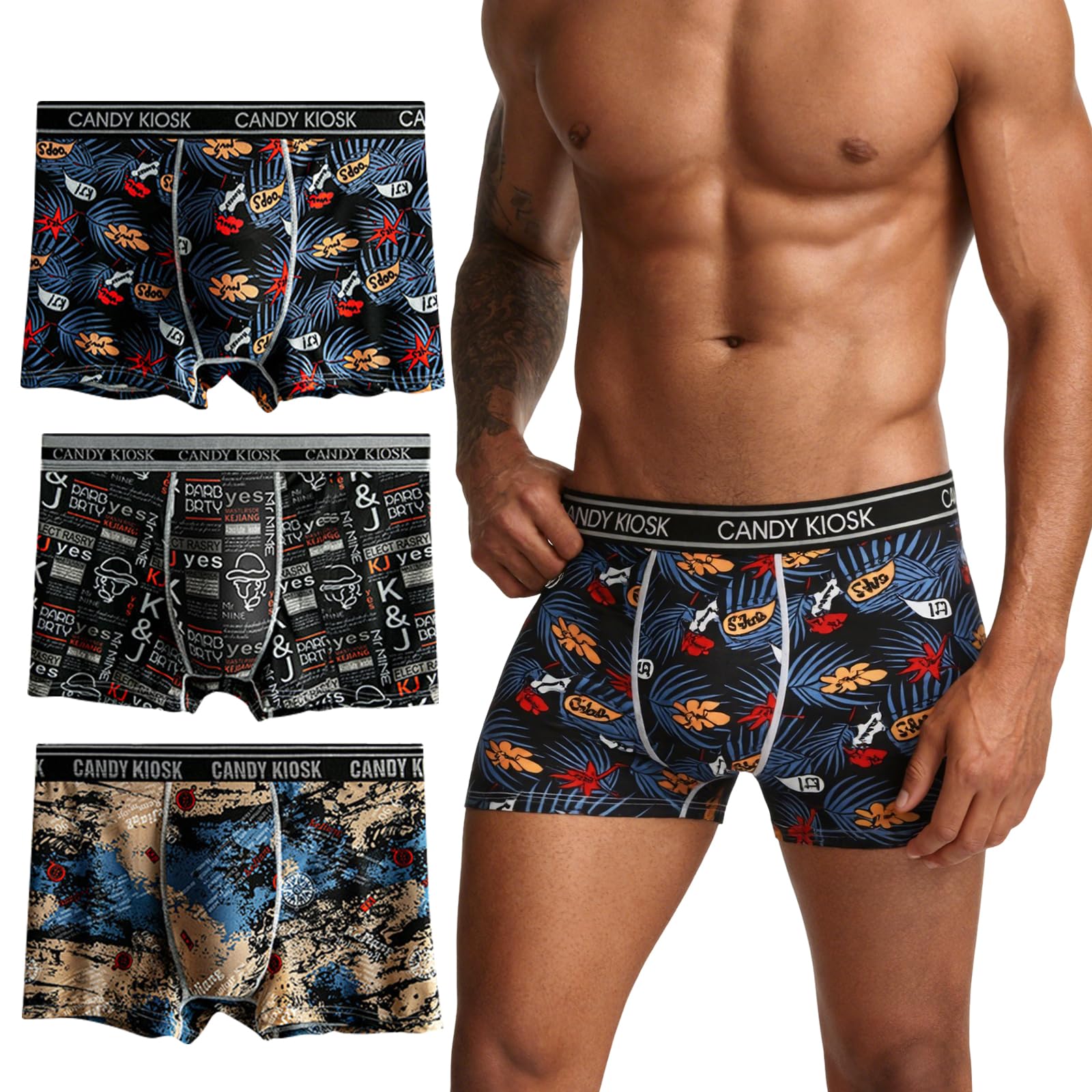 BAJAOEY Herren Boxershorts 3er/4er Pack – Elastische Unterwäsche, Atmungsaktiv & Bequem, Sport & Alltag Unterhosen
