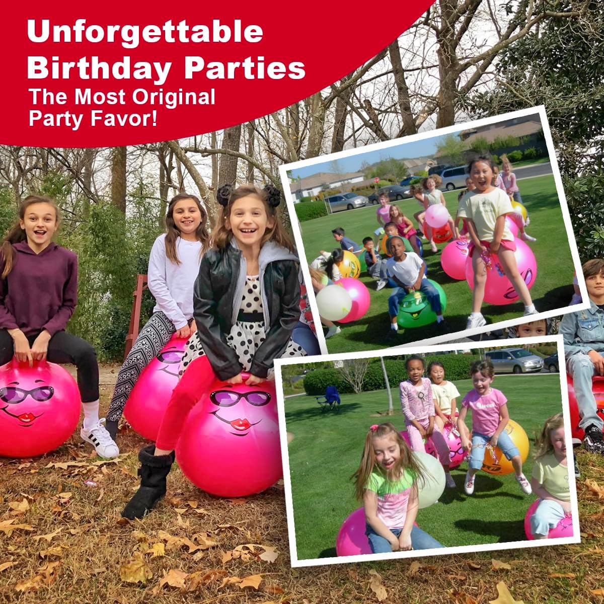 WALIKI Hopper Ball for Kids 3-6 | Hippity Hop | Jumping Hopping Ball | Relay Races | Pink 18”