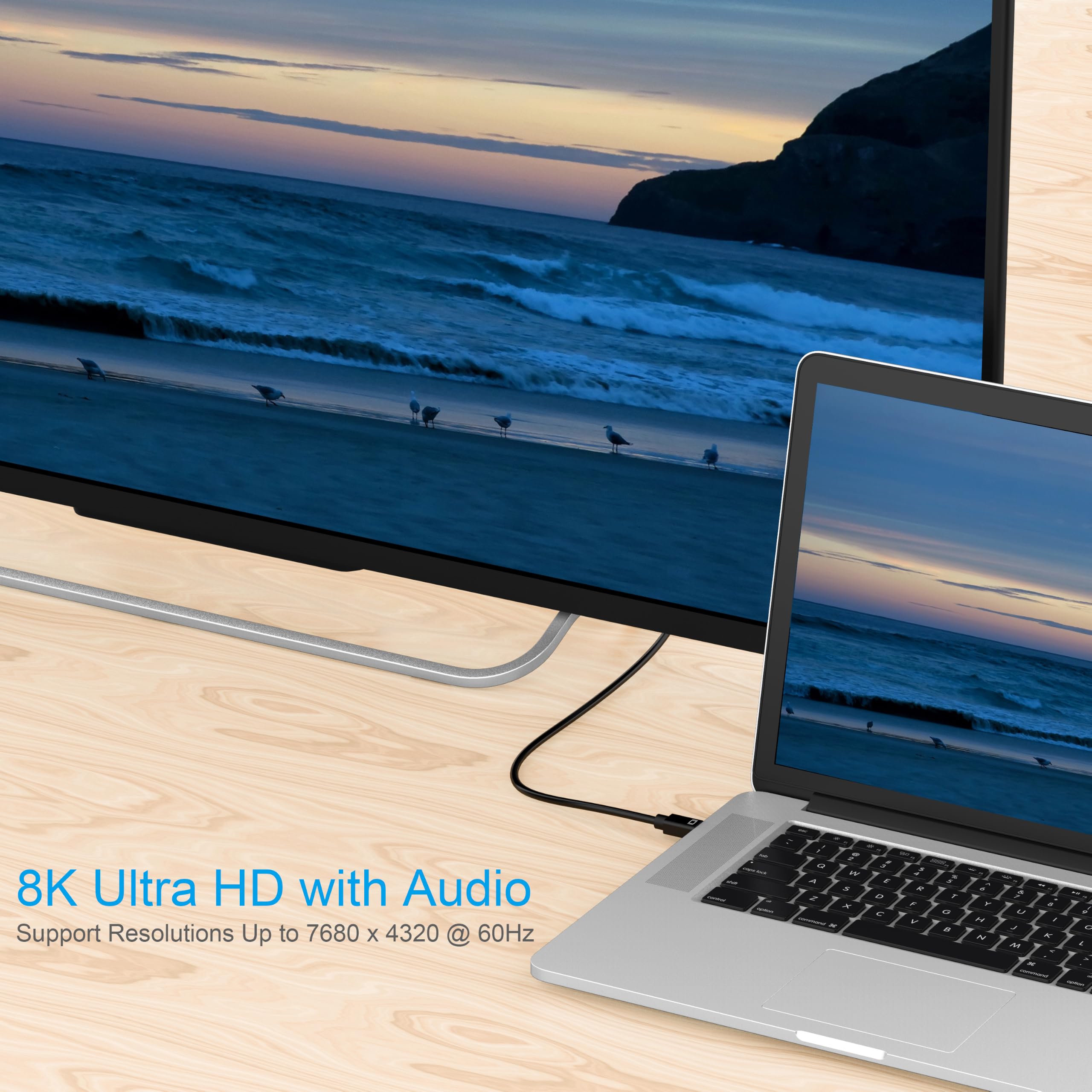 Moread mini DisplayPort su DisplayPort cavo cavo Thunderbolt Mini DisplayPort DP a DP placcato oro 4K risoluzione Ready?nero. nero 6 feet