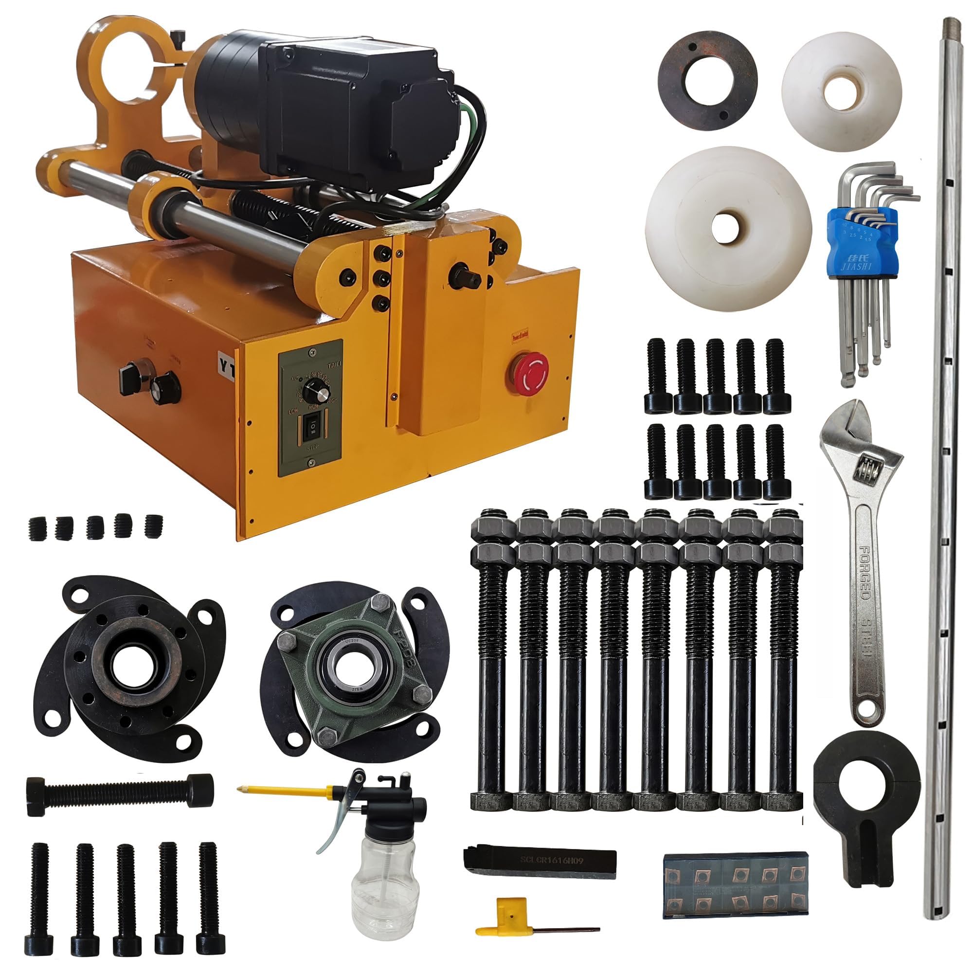 Yokoma 110V Portable Line Boring Machine, Hole Drilling Machine Bore Diameter 1.77"-7.08", with 4.92ft Drilling Bar, Professional Boring Equipment for