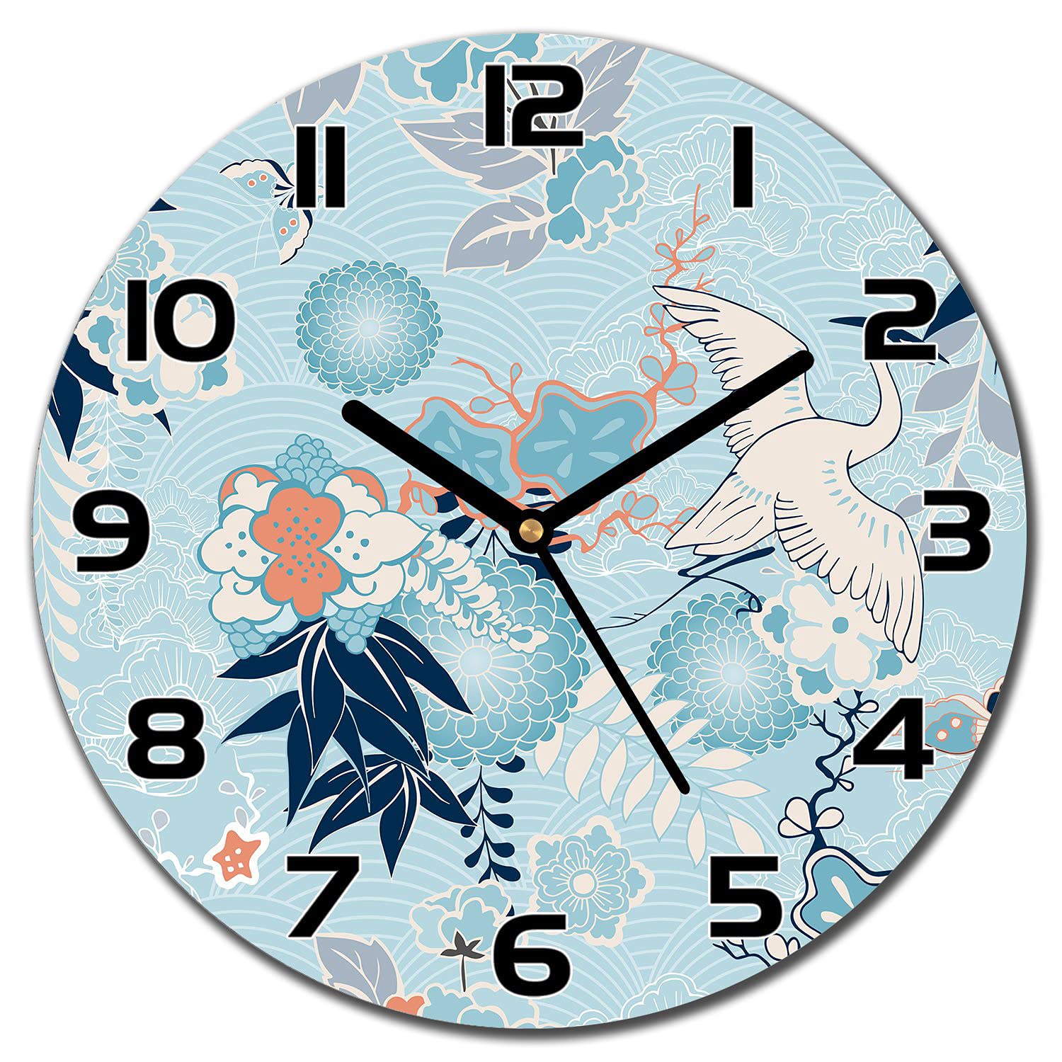 Horloge murale en verre de s&eacute;curit&eacute; 30cm d&eacute;coration moderne