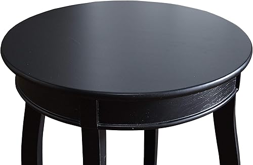 Miniatura 11 de Powell Furniture Mesa redonda con estante, color negro
