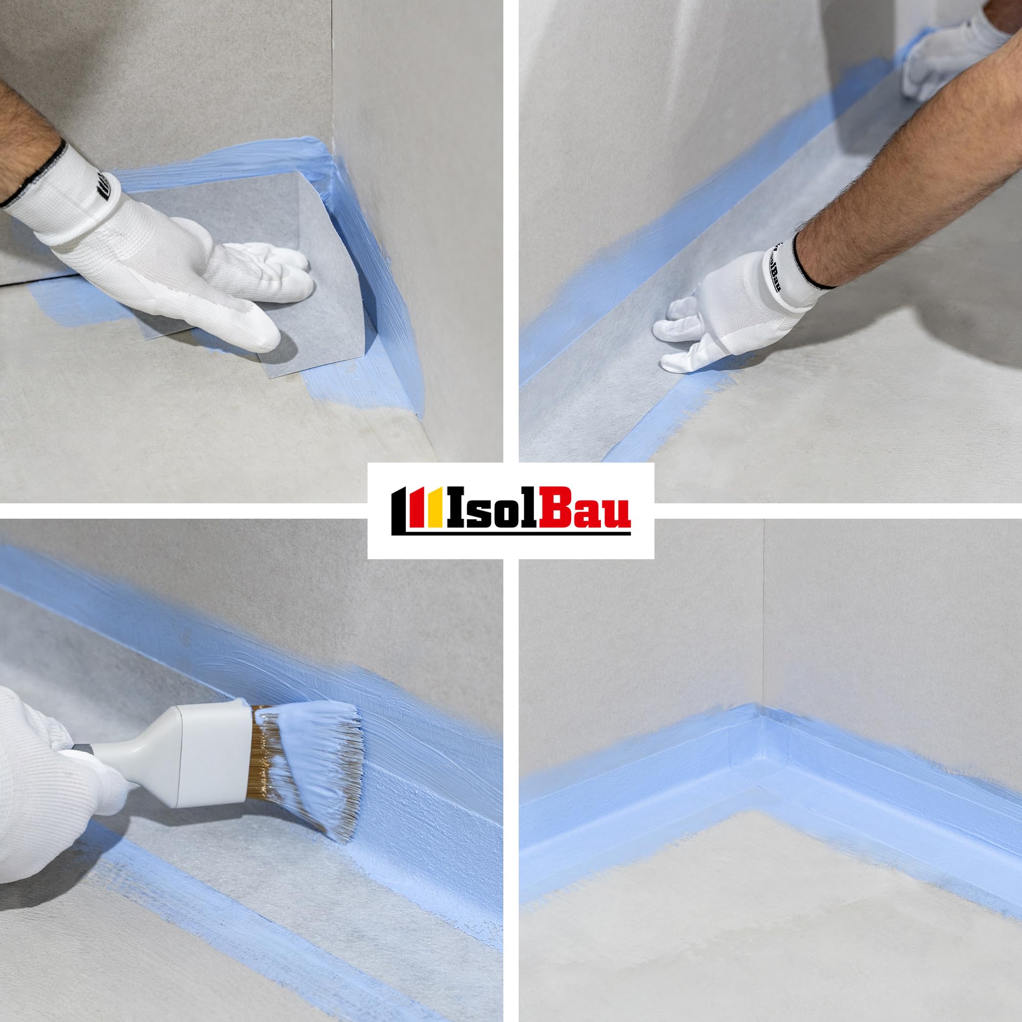 Isolbau Flüssigfolie PLUS 14kg - Dichtfolie für innen & Außenbereich - für Wand & Boden - Balkonabdichtung, Terrasse - Lösemittelfreie, wasserdichte Abdichtung Dichtmasse