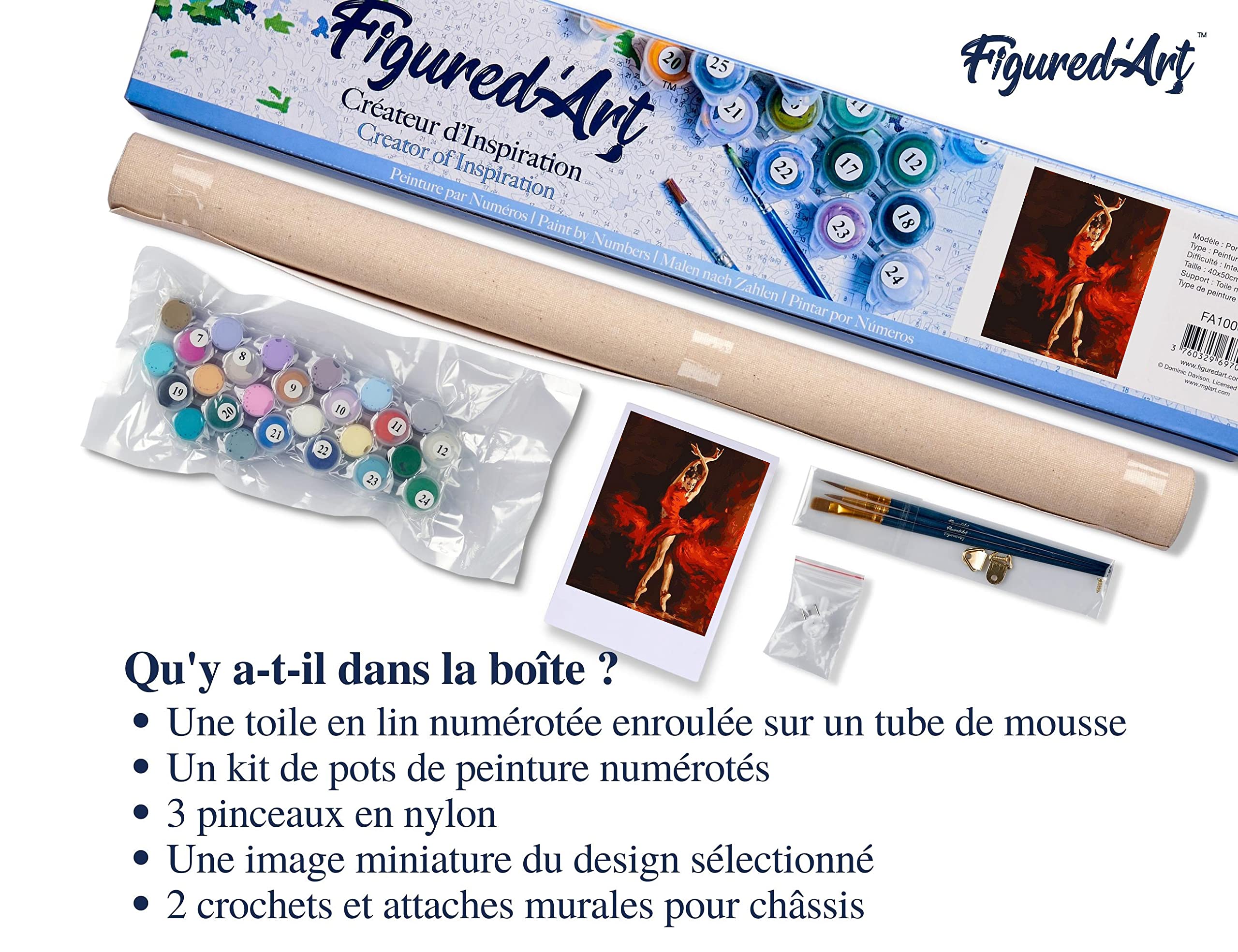 Figured'Art Mini Peinture par Numéro Adulte 20x20cm avec cadre Vue de Figured'Art Mini Peinture par Numéro Adulte 20x20cm avec cadre Vue de