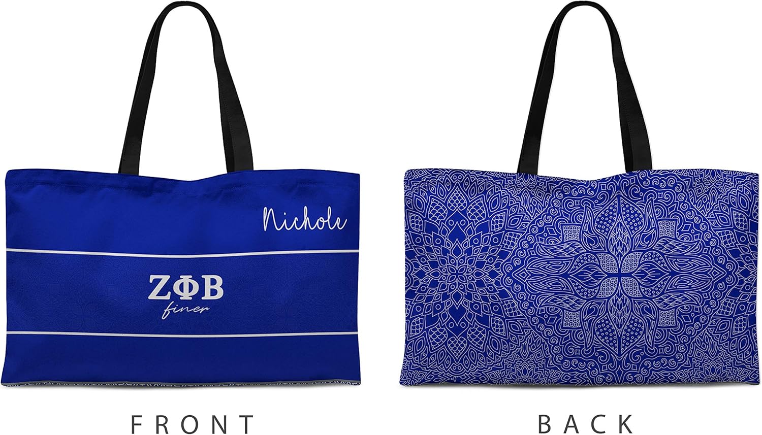Bad Bananas - Zeta Phi Beta - Large Travel Tote Bag, Overnight Bag - Personalized With Your Name - Official Vendor