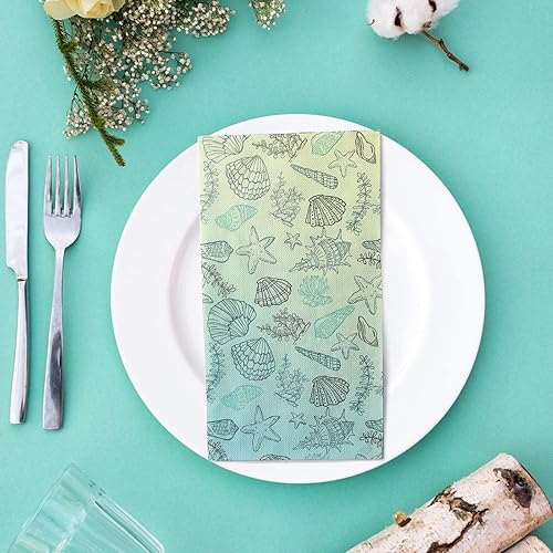 Miniatura 11 de Sinmoe 200 servilletas desechables para invitados, toallas de mano de playa de verano para baño, servilletas de papel desechables de 2 capas