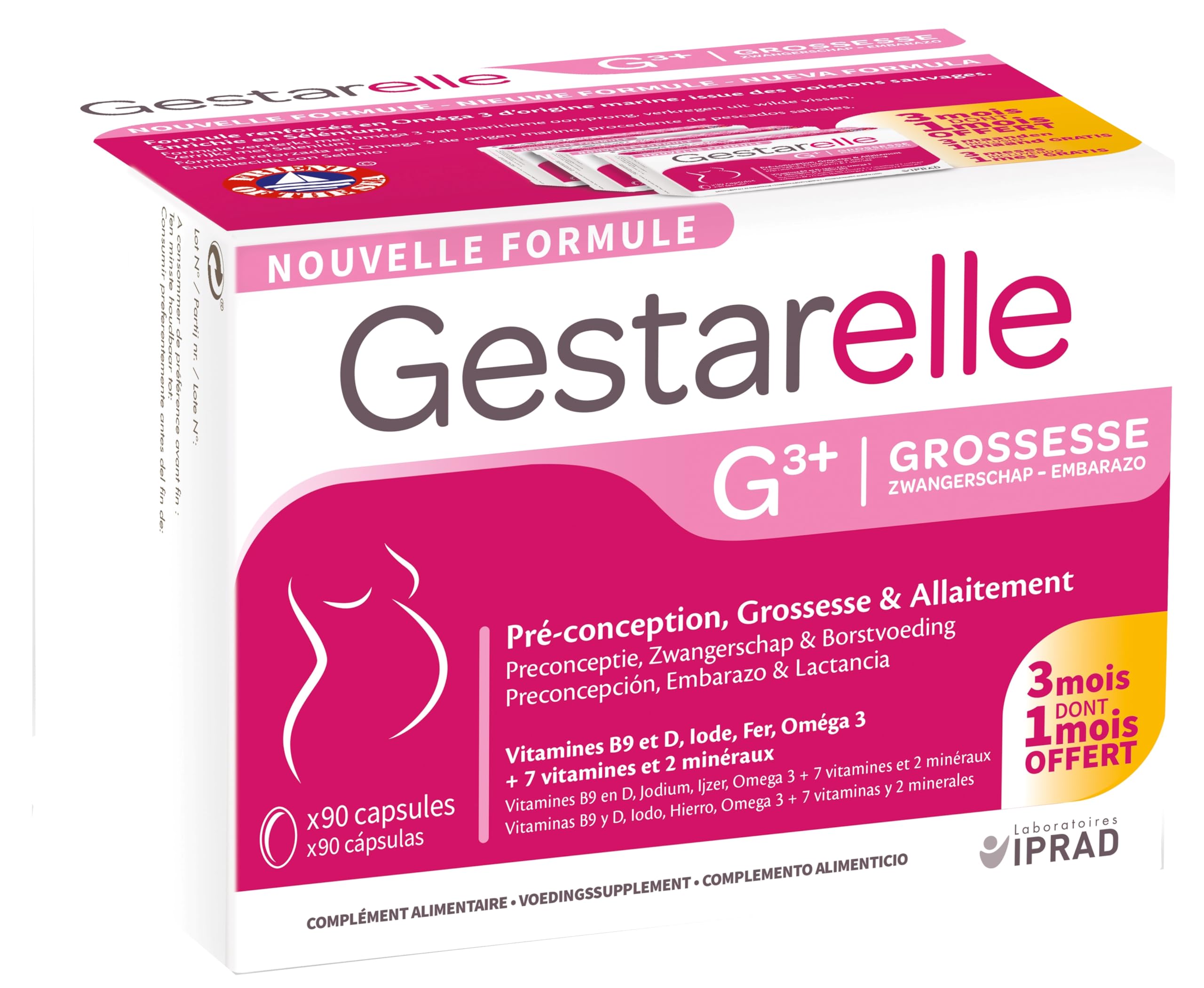 Iprad Gestarelle G3+ Grossesse Pré-conception Allaitement 90 capsules