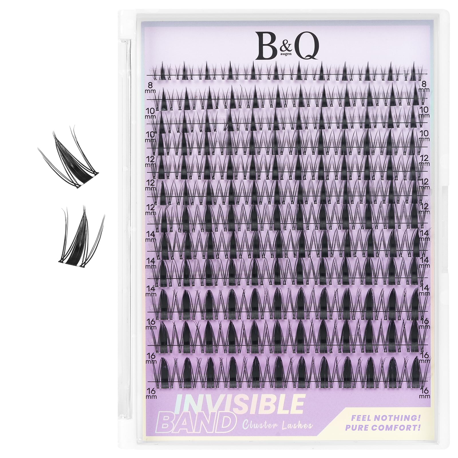 B&Q Wimpern Extensions 144pcs Fairy Lash Cluster Unsichtbares Band Manga Lashes 8-16mix Unsichtbare Wispy NatüRliche Wimpern Cluster 7 Tage Halt Lazy Girl Manga WimpernverläNgerung(Fairy 8-16mix)
