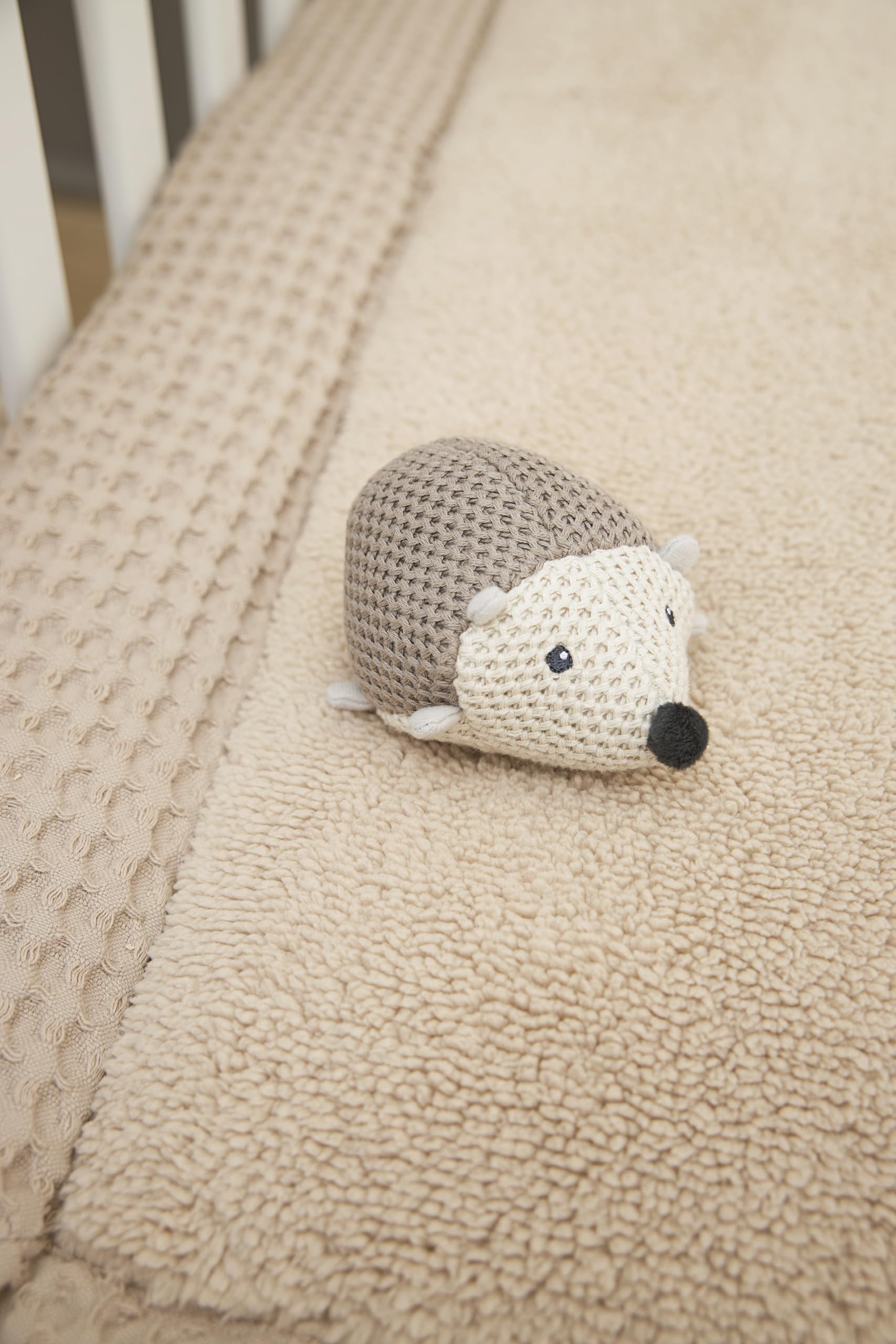 Meyco Laufgittereinlage - 80x100 cm - Waffel Teddy Fleece - Krabbeldecke & Spielmatte - 100% Baumwolle - Oeko Tex Zertifiziert - kuschelig weich - Uni - Sand