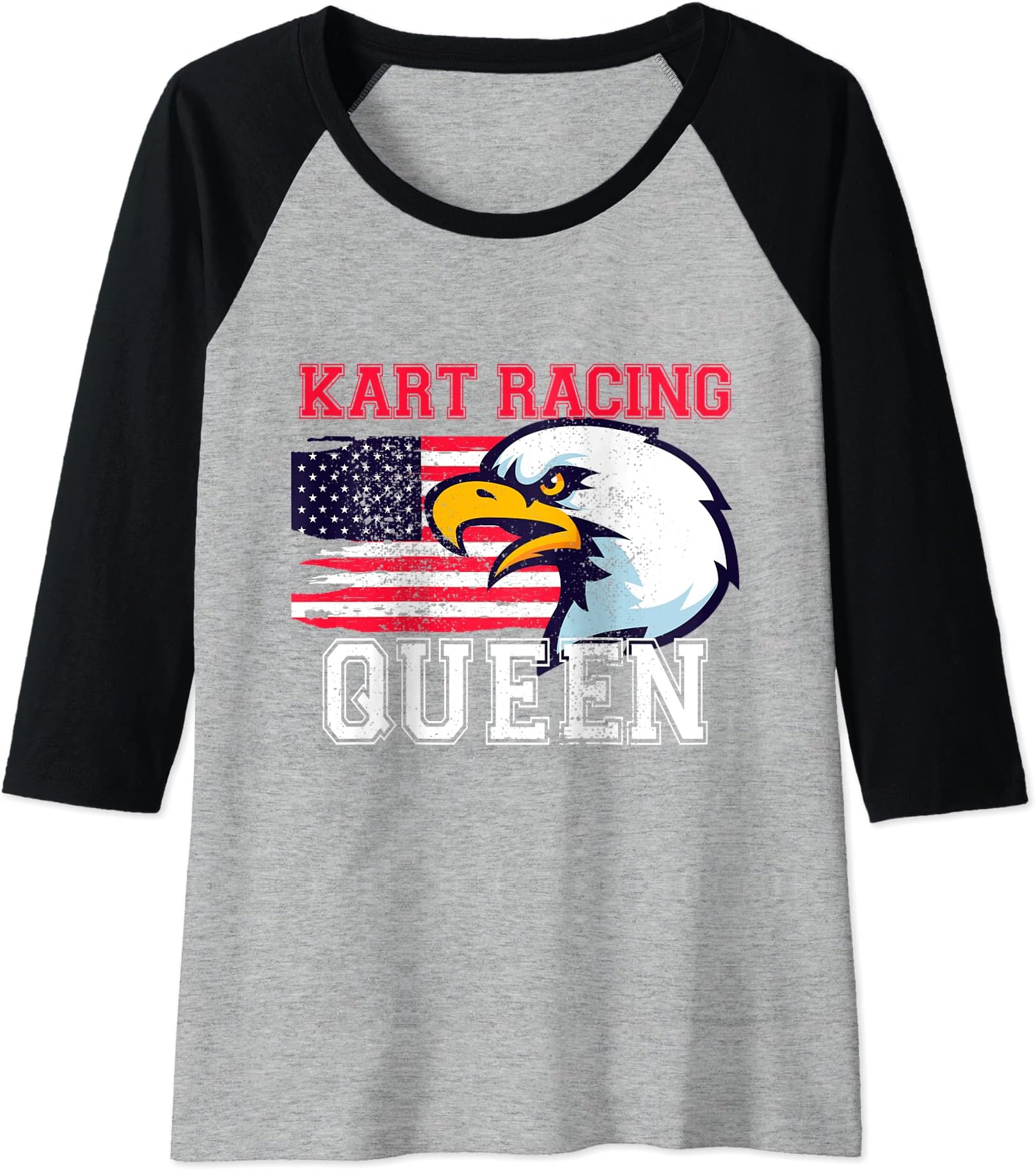Womens Kart Racing Queen - Kart Racer Raglan Baseball Tee